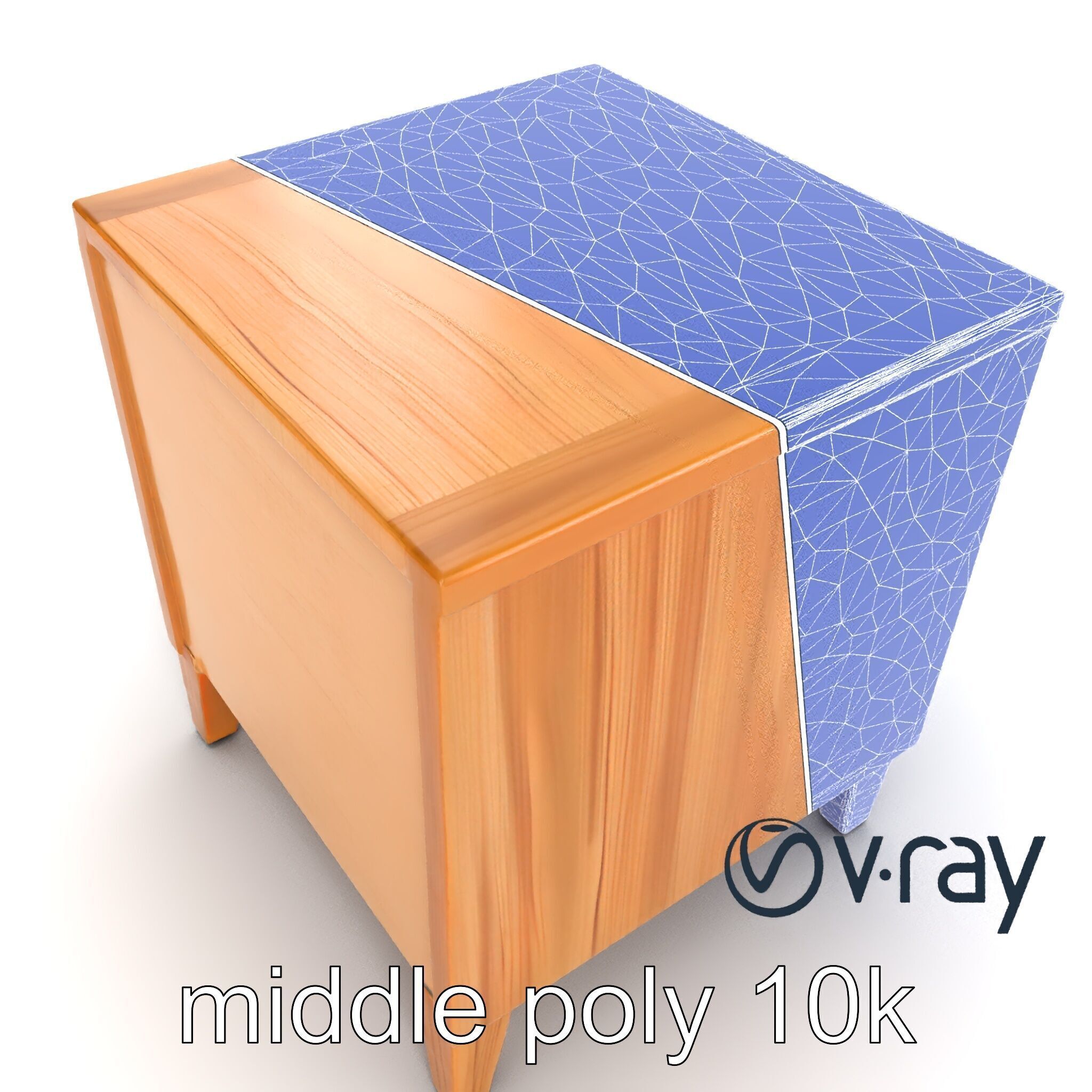 Modern Bedside Table with Drawers model pack Low-poly 3D model_29