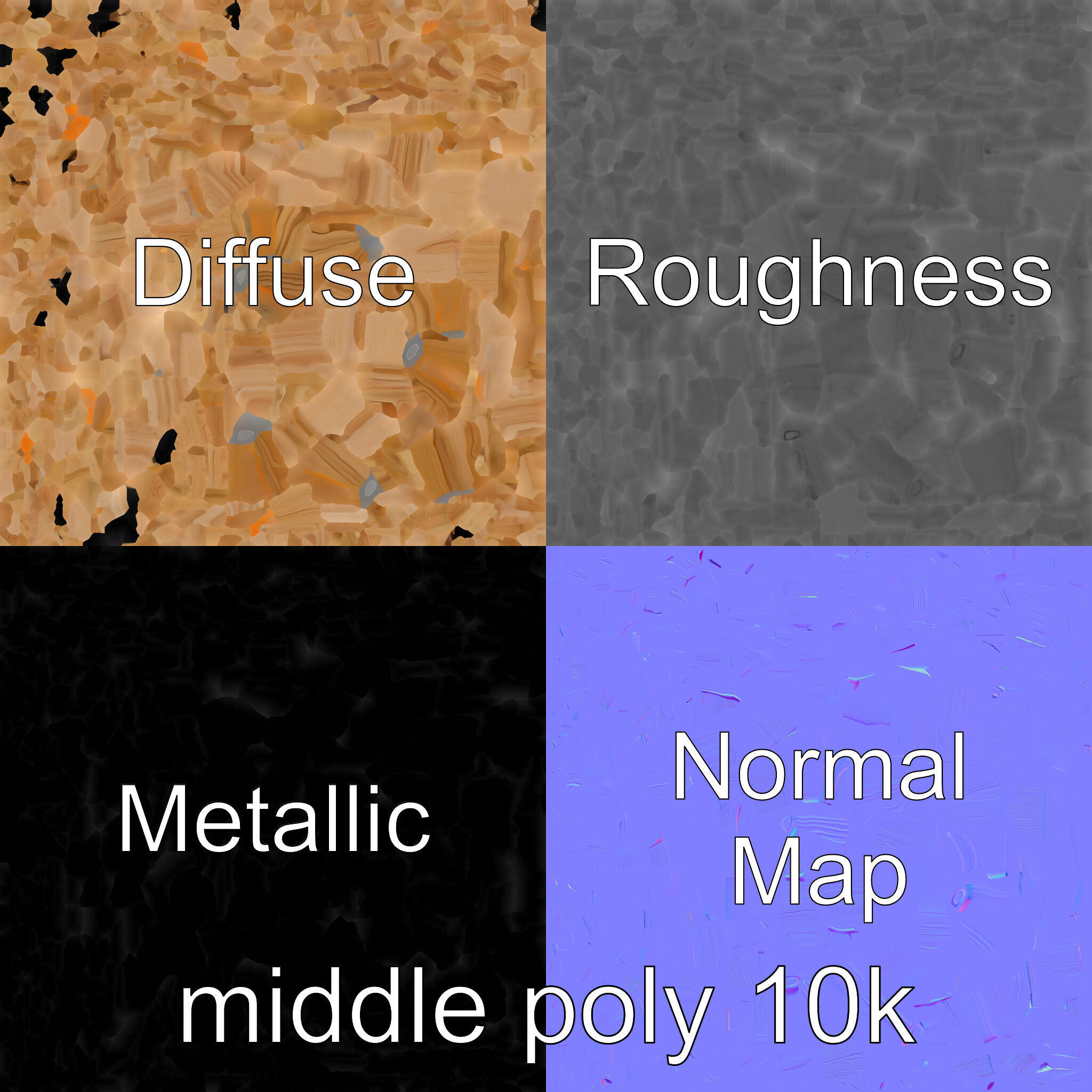 Modern Bedside Table with Drawers model pack Low-poly 3D model_4