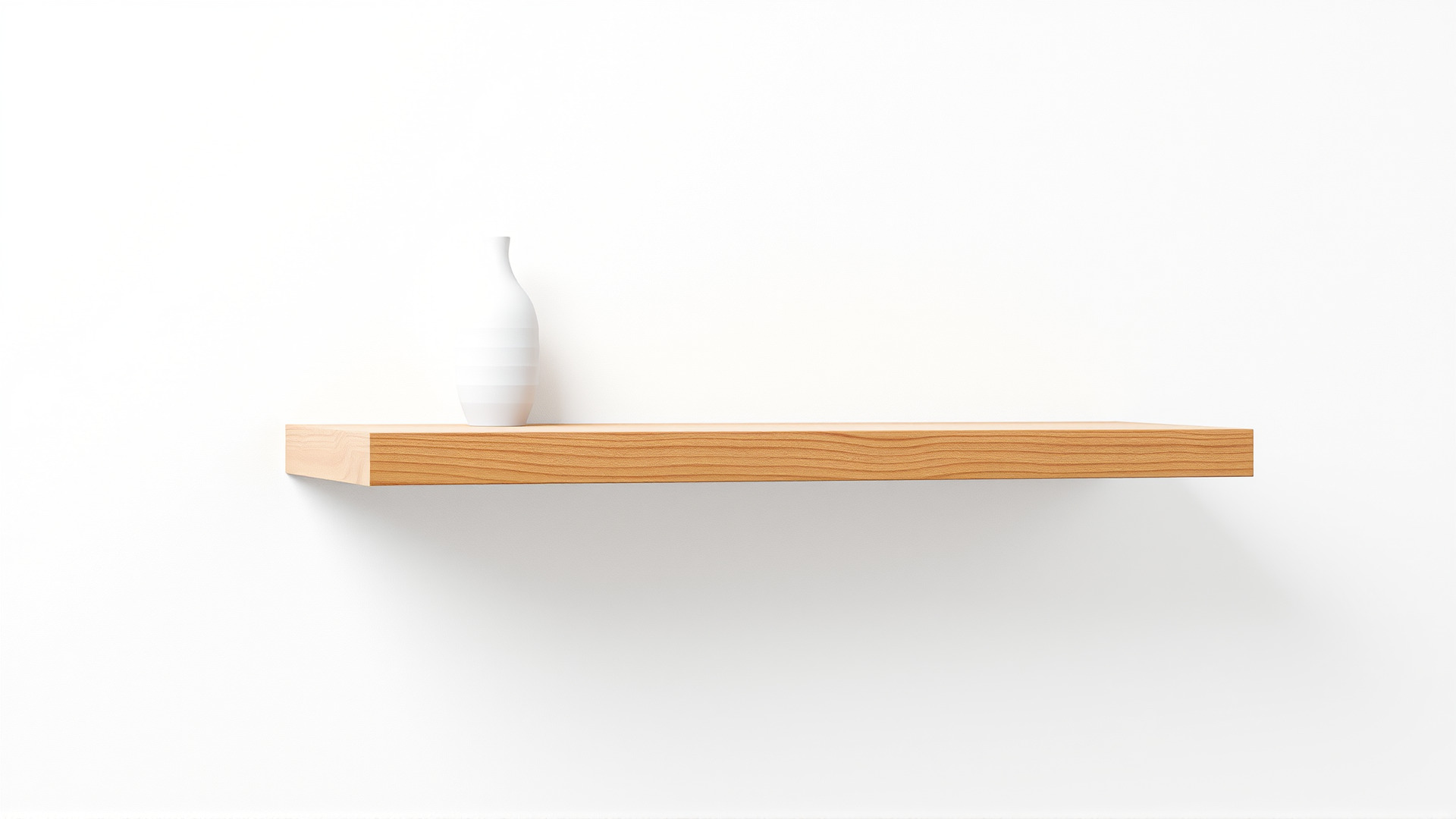Modern Wooden Wall Shelf with Vase model pack Low-poly 3D model_6