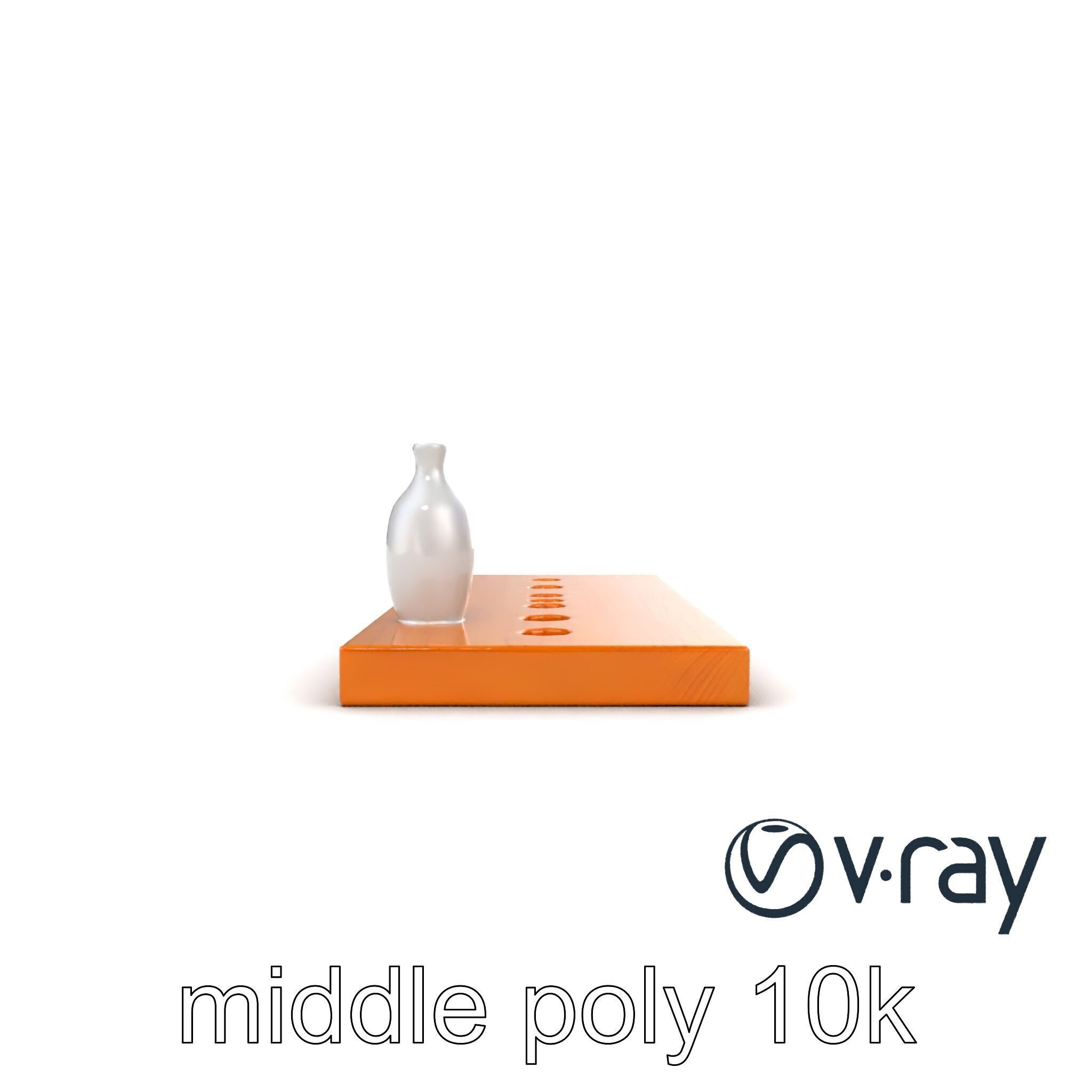 Modern Wooden Wall Shelf with Vase model pack Low-poly 3D model_22