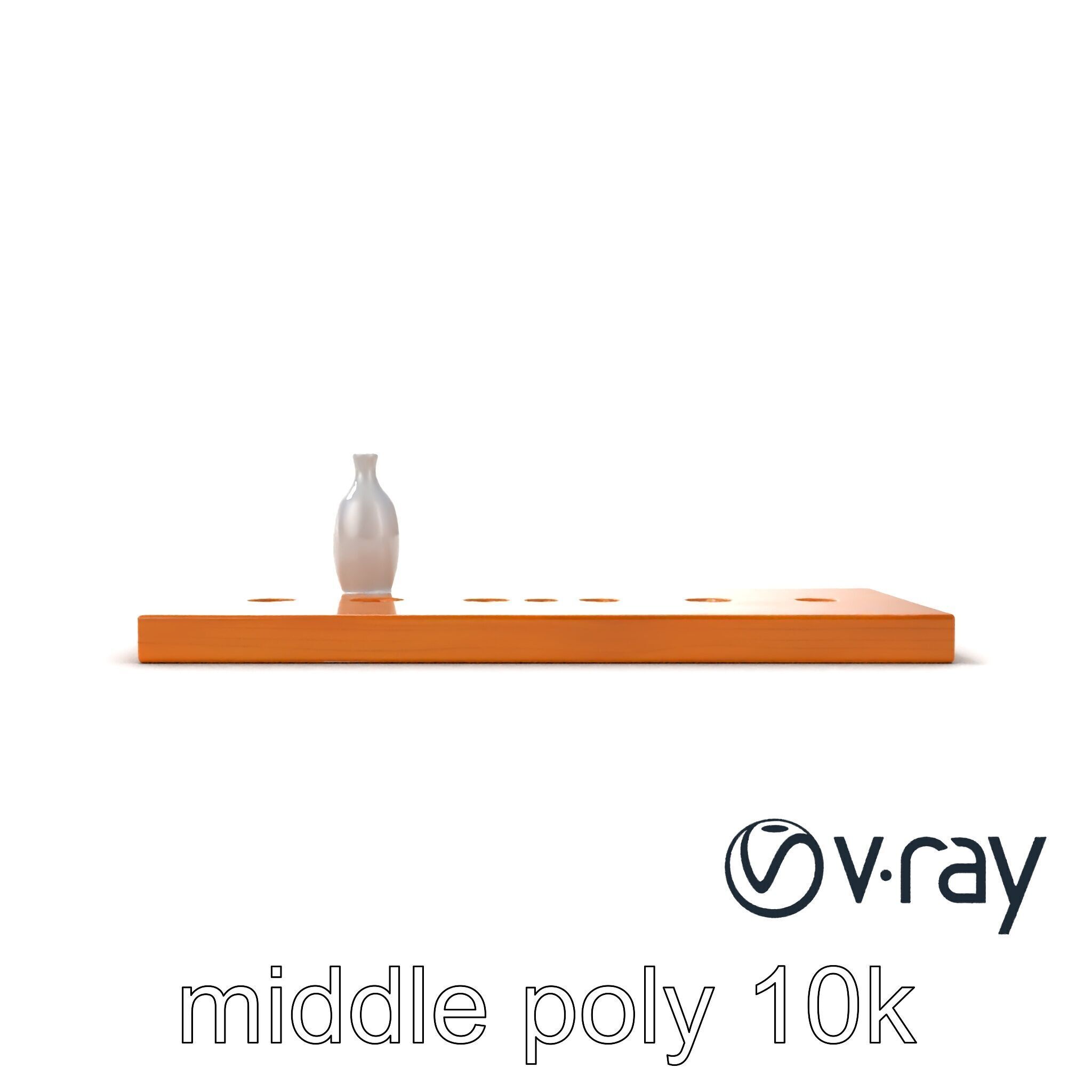 Modern Wooden Wall Shelf with Vase model pack Low-poly 3D model_17