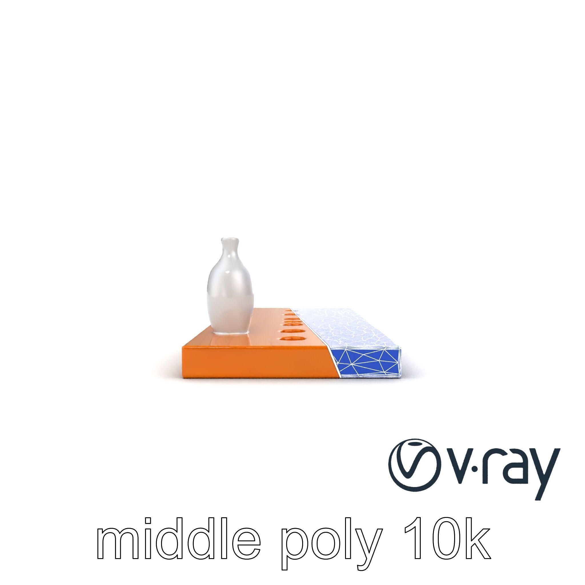 Modern Wooden Wall Shelf with Vase model pack Low-poly 3D model_18