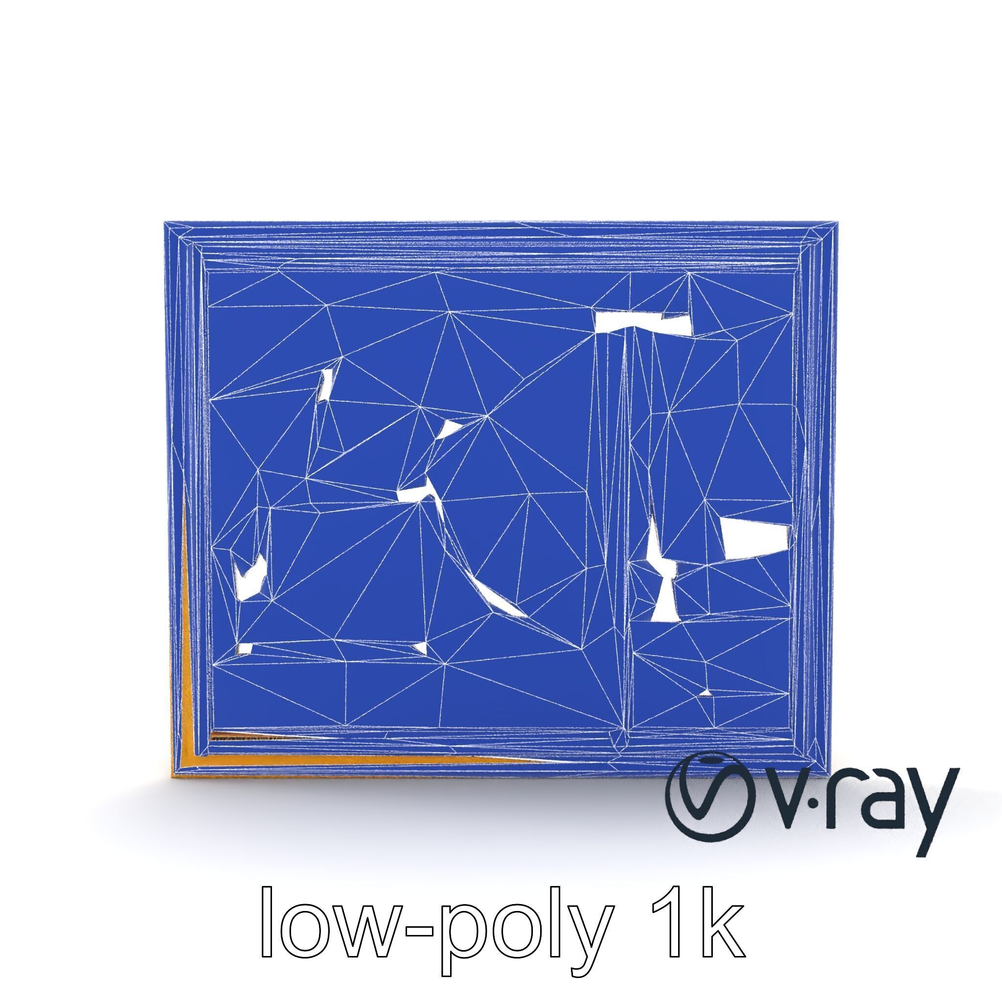 Abstract Art Gold Frame Painting model pack Low-poly 3D model_31