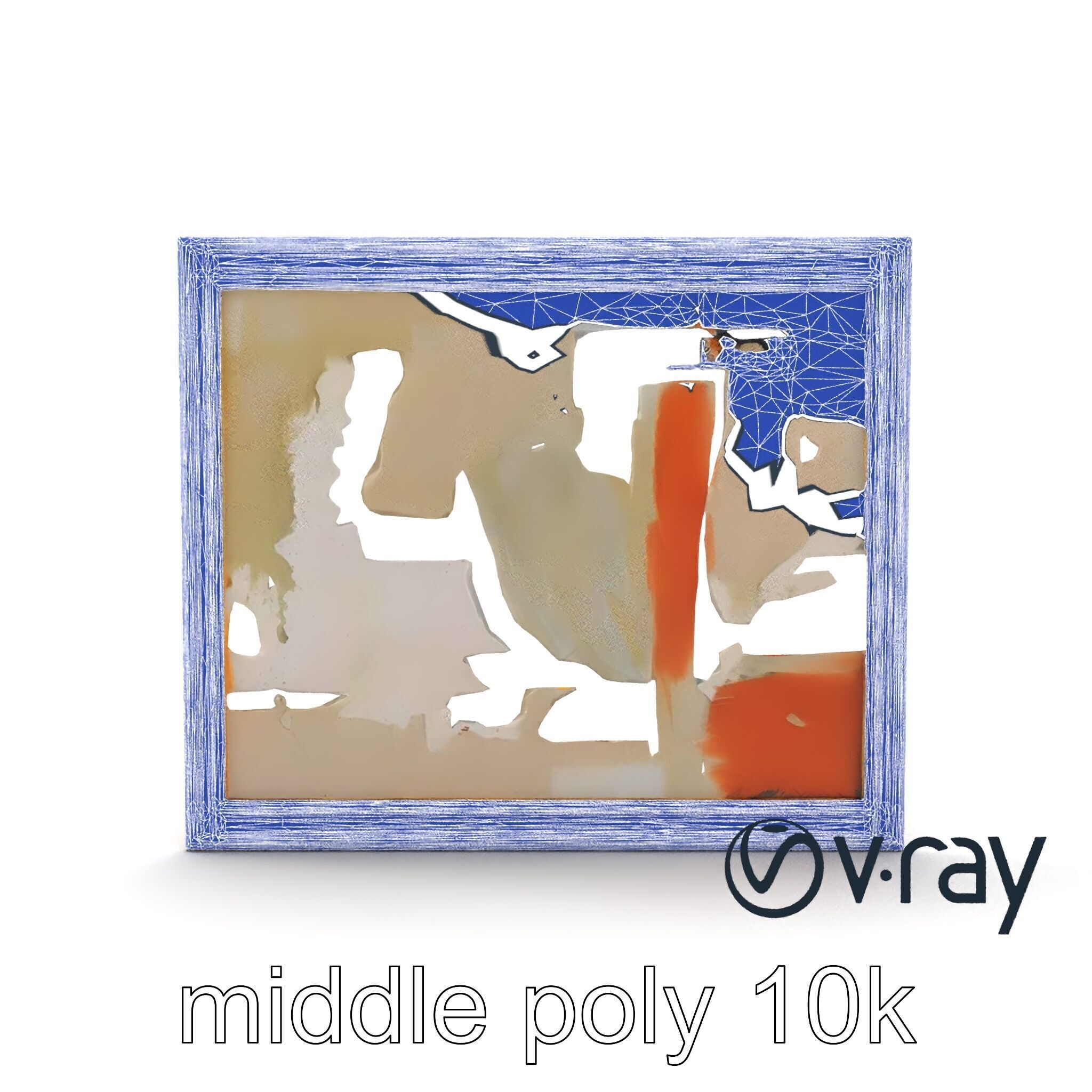 Abstract Art Gold Frame Painting model pack Low-poly 3D model_25