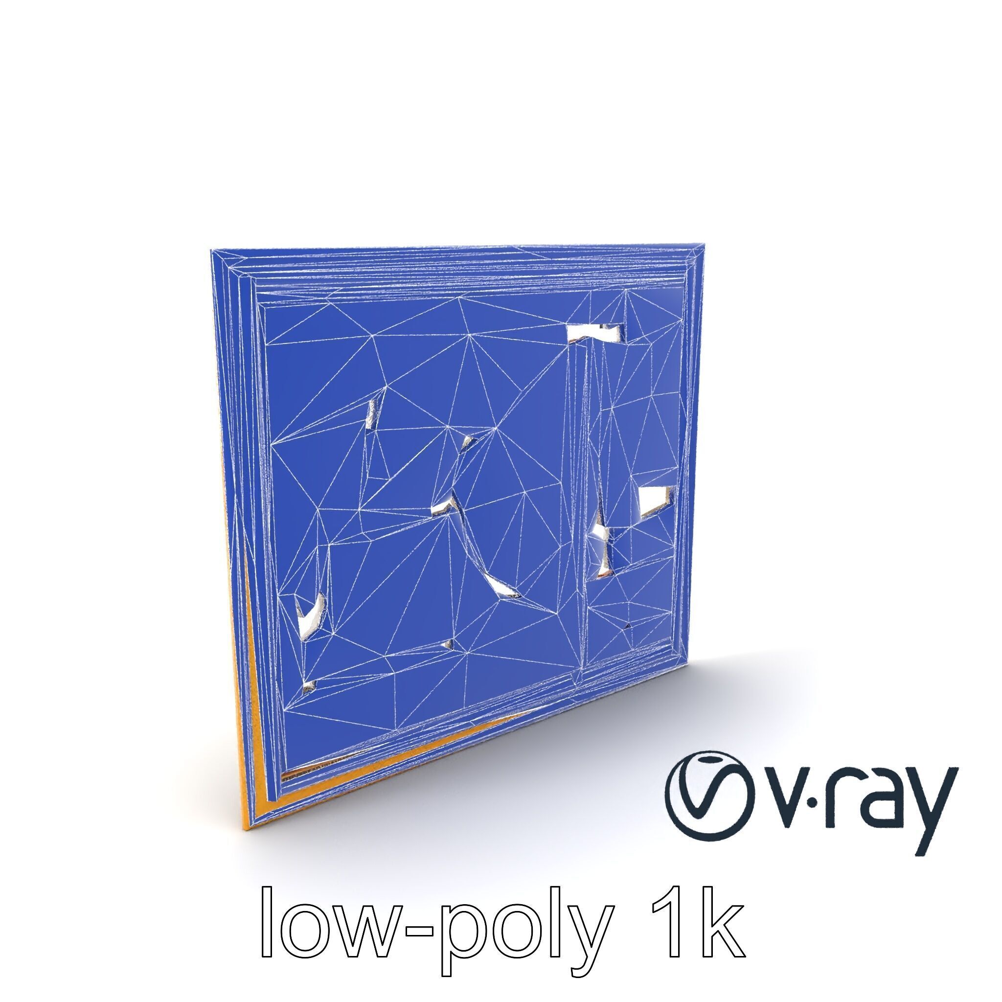 Abstract Art Gold Frame Painting model pack Low-poly 3D model_32