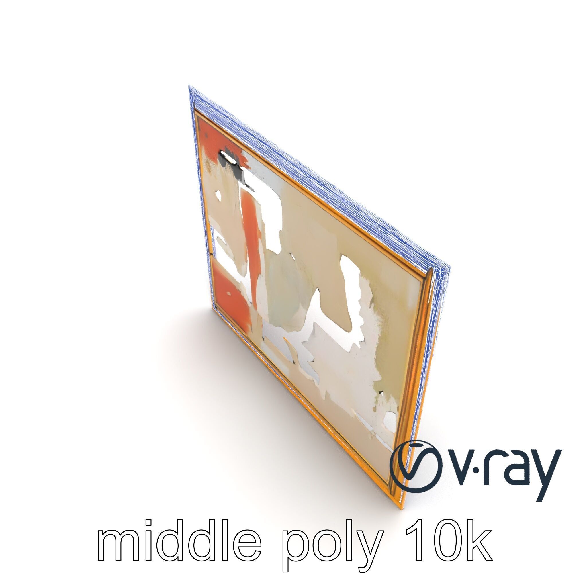 Abstract Art Gold Frame Painting model pack Low-poly 3D model_24