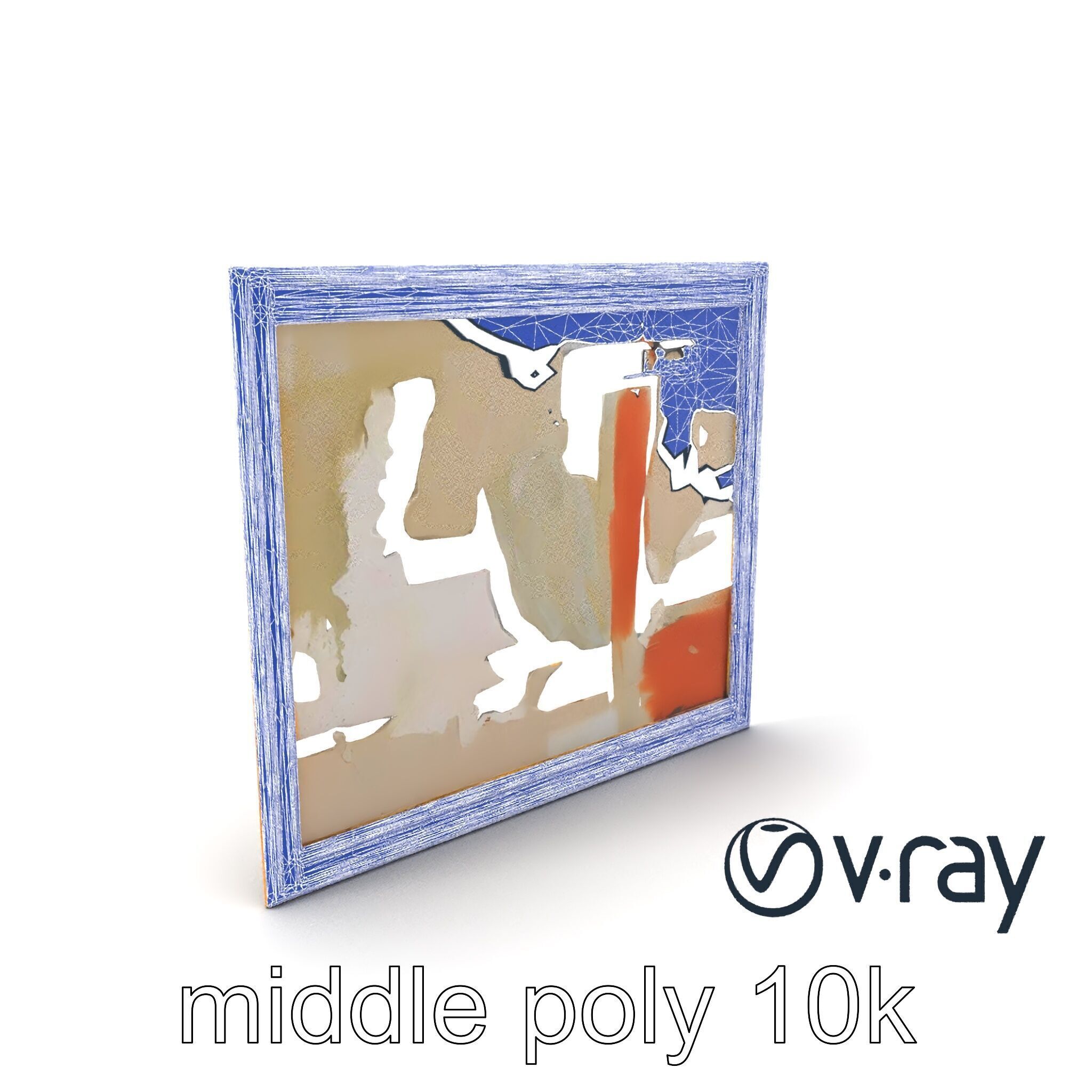 Abstract Art Gold Frame Painting model pack Low-poly 3D model_20