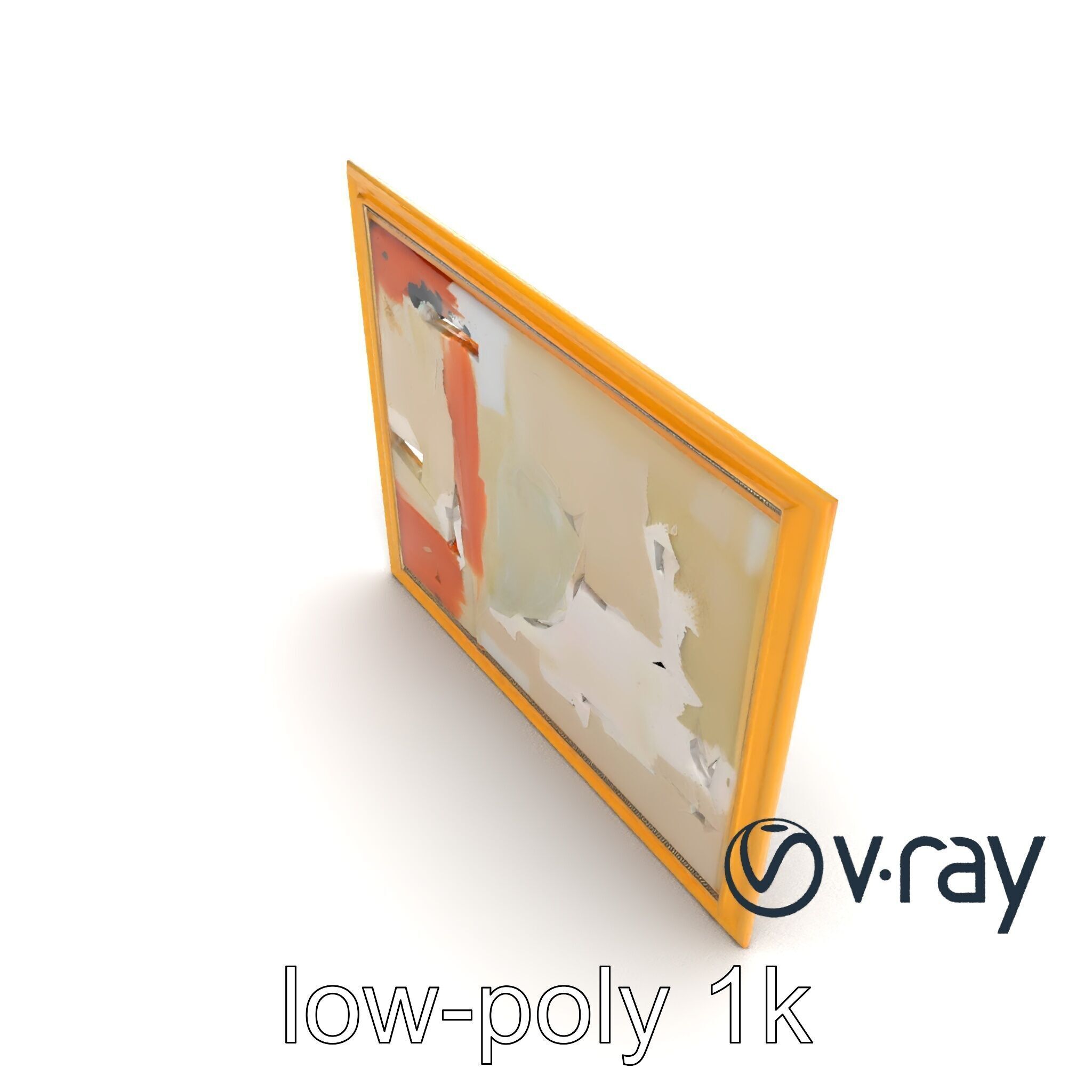 Abstract Art Gold Frame Painting model pack Low-poly 3D model_17