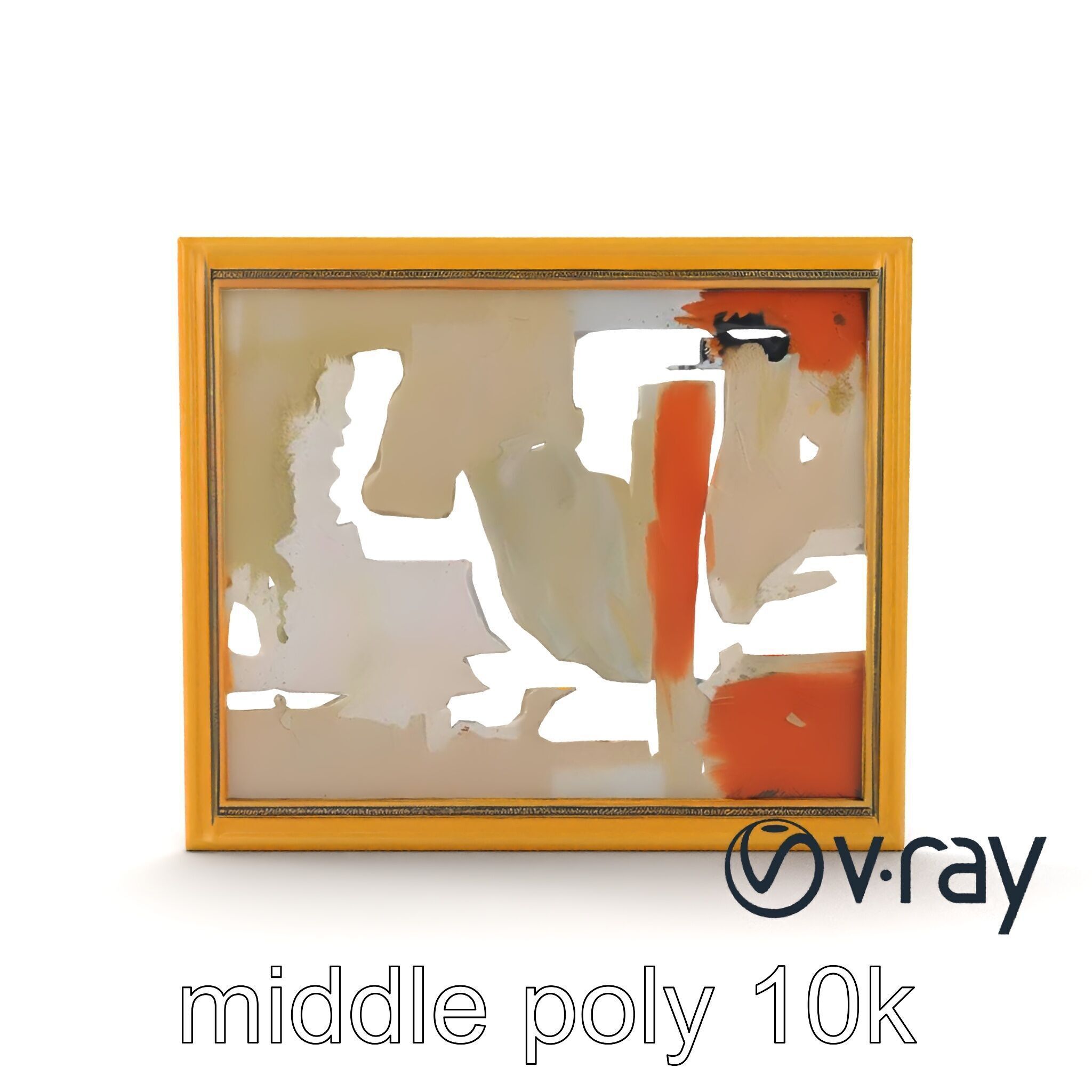 Abstract Art Gold Frame Painting model pack Low-poly 3D model_34