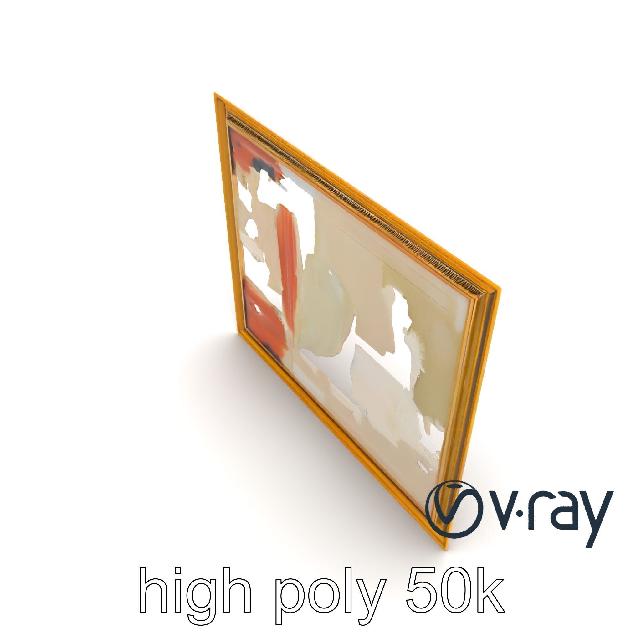 Abstract Art Gold Frame Painting model pack Low-poly 3D model_27