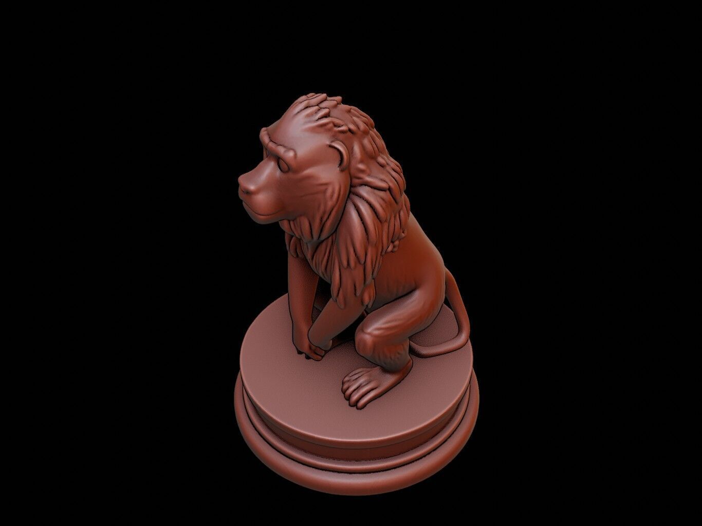 Baboon Animal Figure Printable 3D print model_1