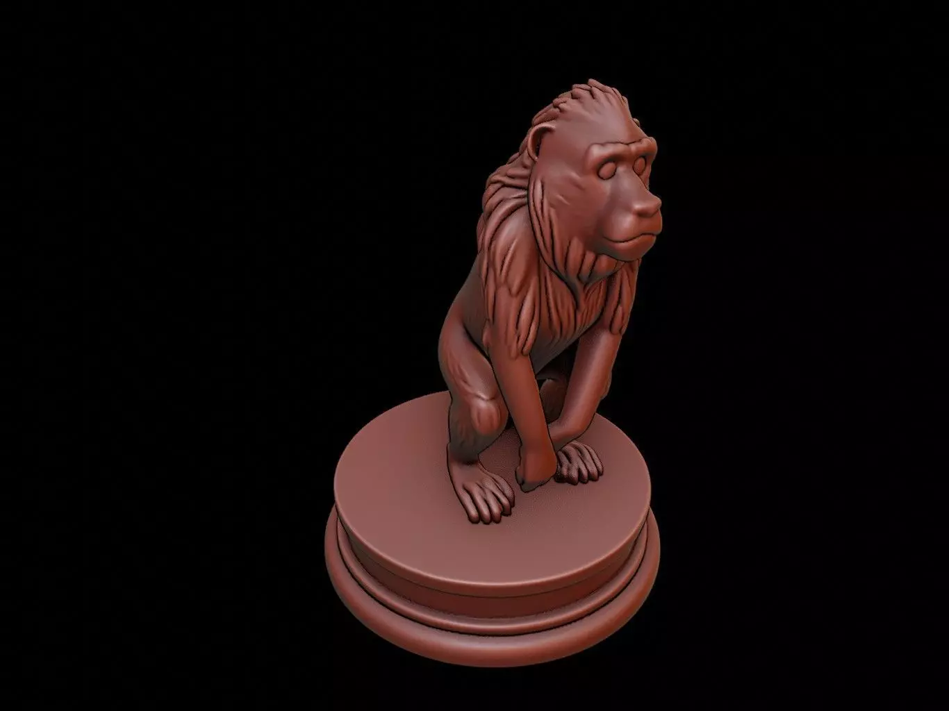 Baboon Animal Figure Printable 3D print model_0
