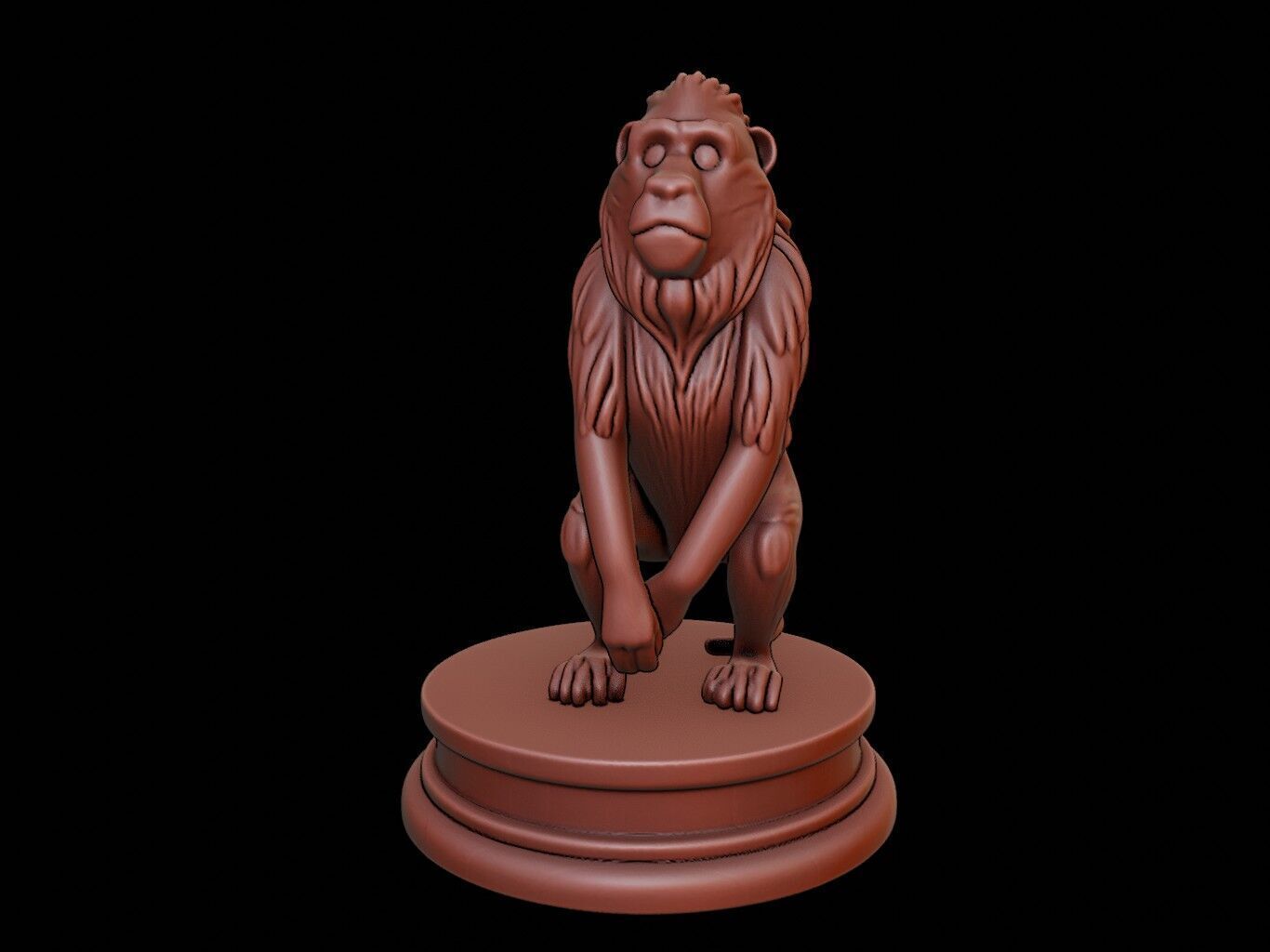 Baboon Animal Figure Printable 3D print model_2