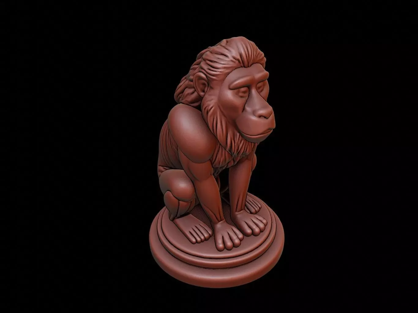 Baboon Animal Figure Printable 3D print model_0