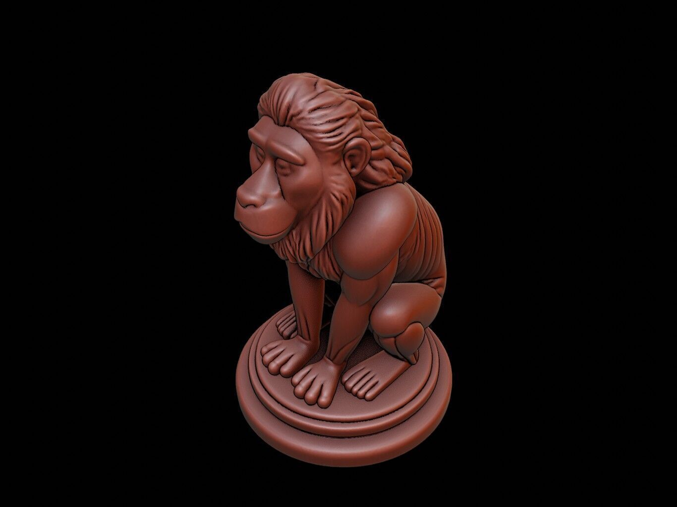 Baboon Animal Figure Printable 3D print model_1