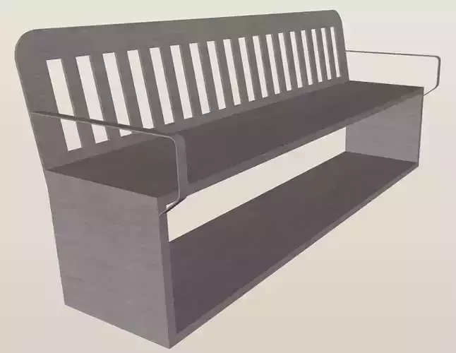 Metal bench Free low-poly 3D model