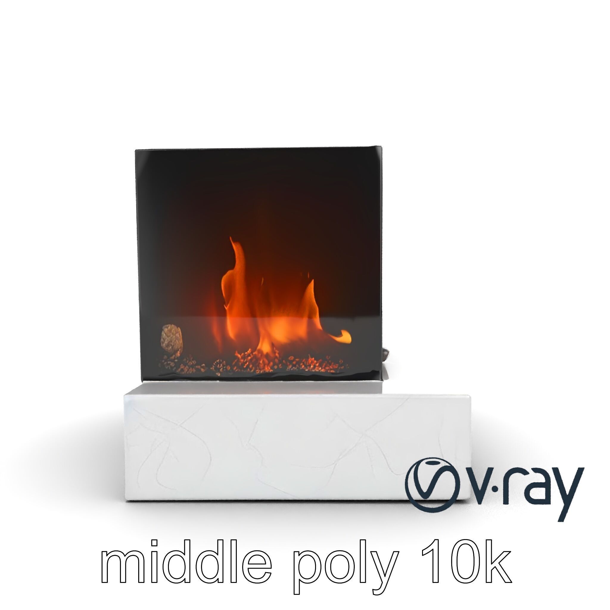 Modern Electric Fireplace with Portal model pack Low-poly 3D model_14