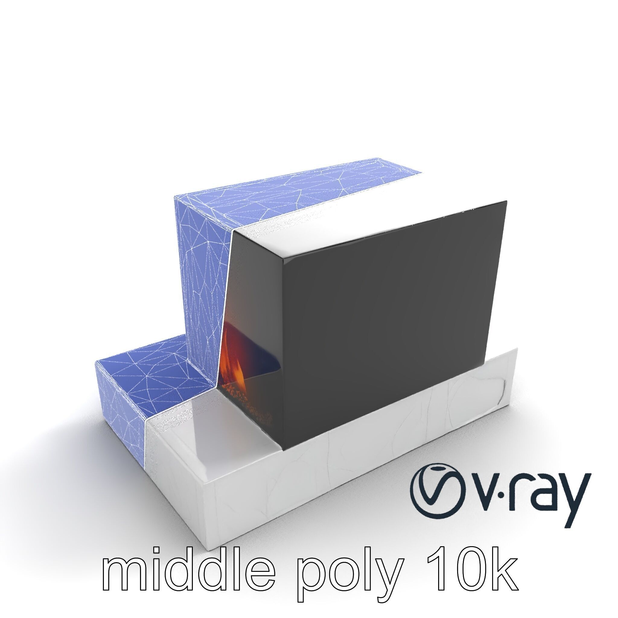 Modern Electric Fireplace with Portal model pack Low-poly 3D model_34