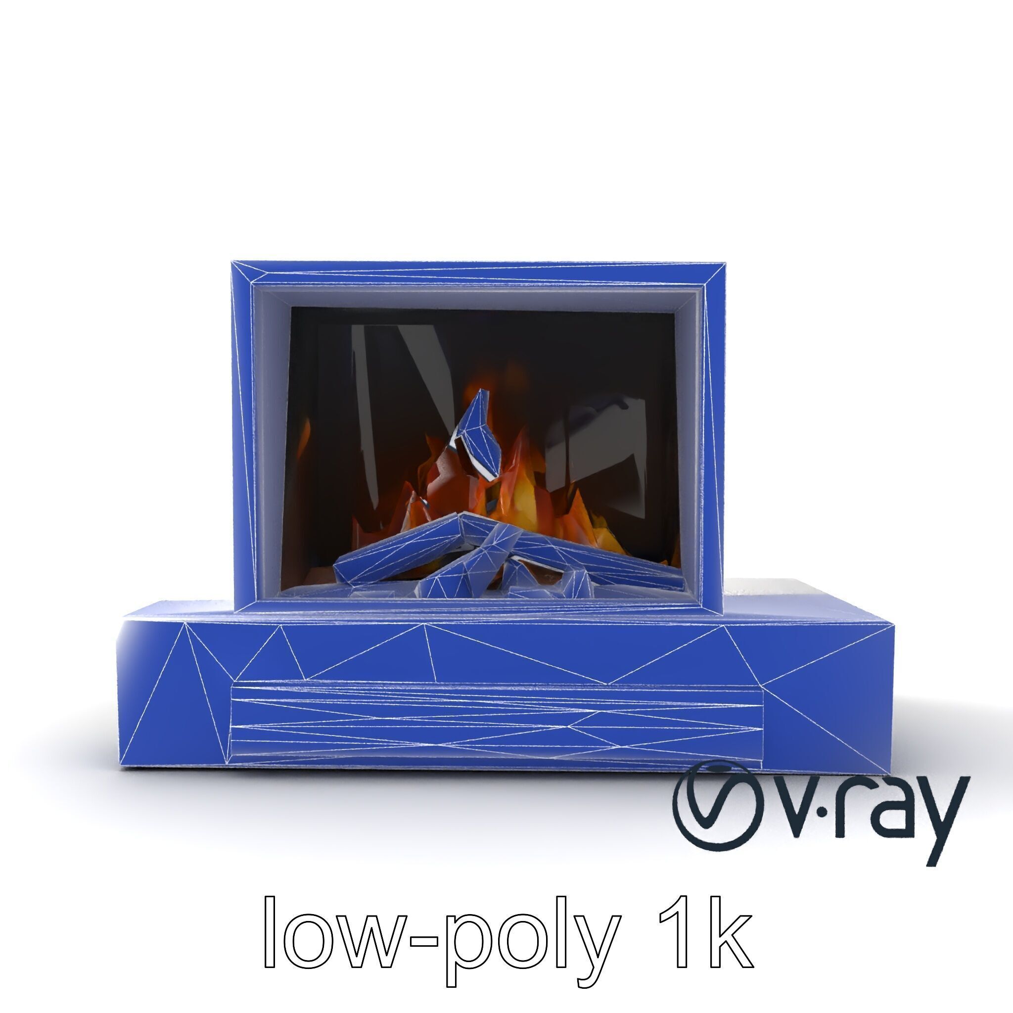 Modern Electric Fireplace with Portal model pack Low-poly 3D model_35