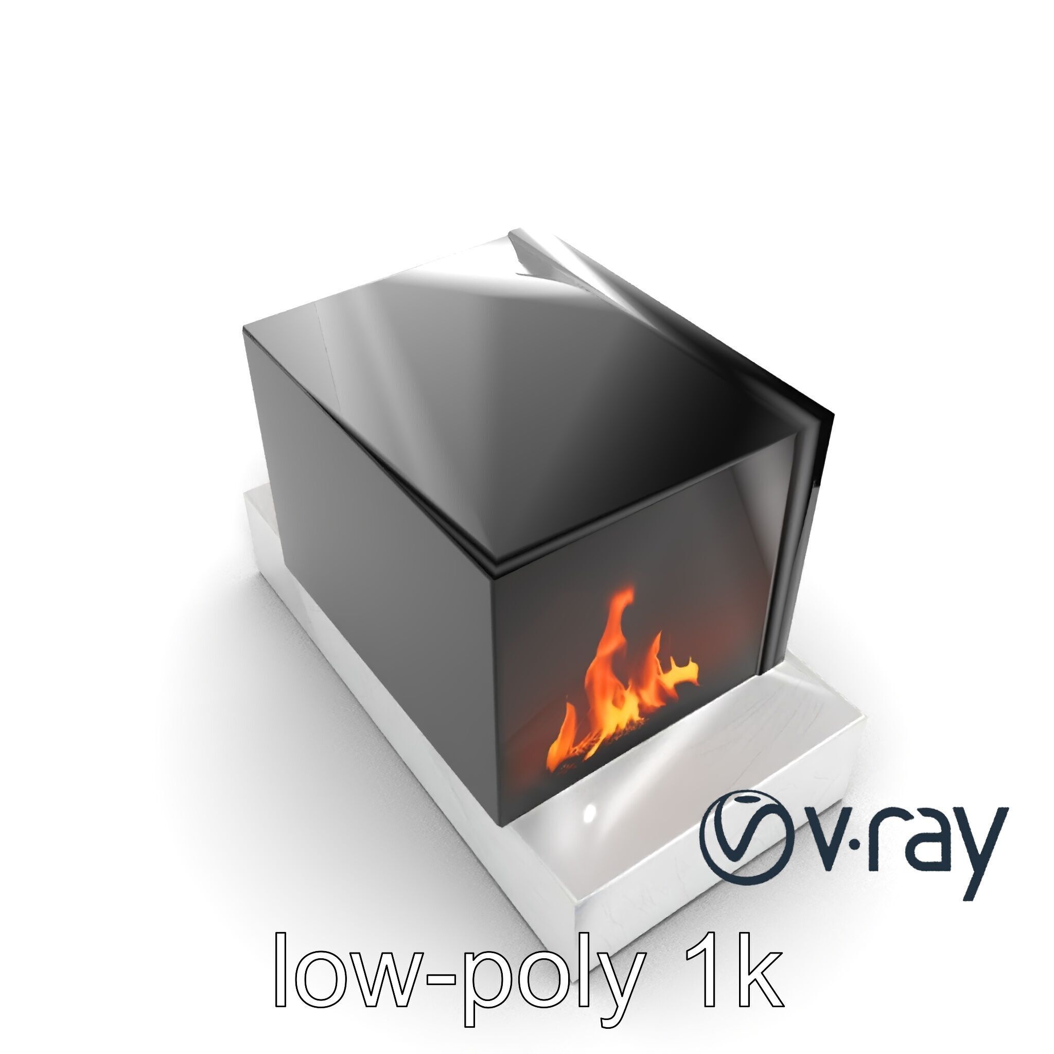 Modern Electric Fireplace with Portal model pack Low-poly 3D model_17