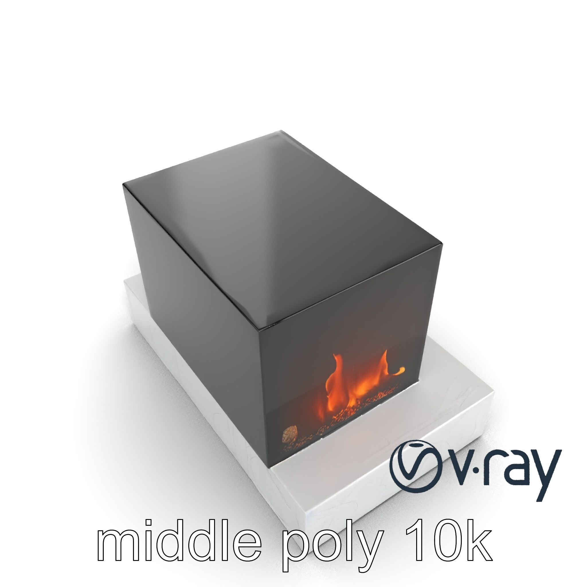 Modern Electric Fireplace with Portal model pack Low-poly 3D model_16