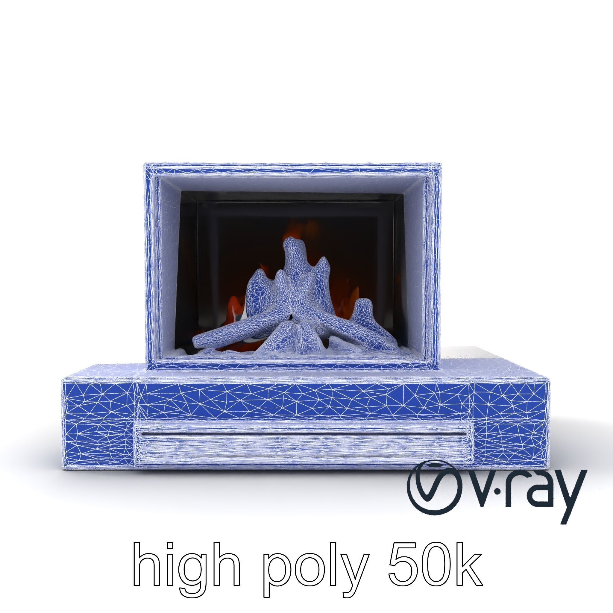 Modern Electric Fireplace with Portal model pack Low-poly 3D model_25