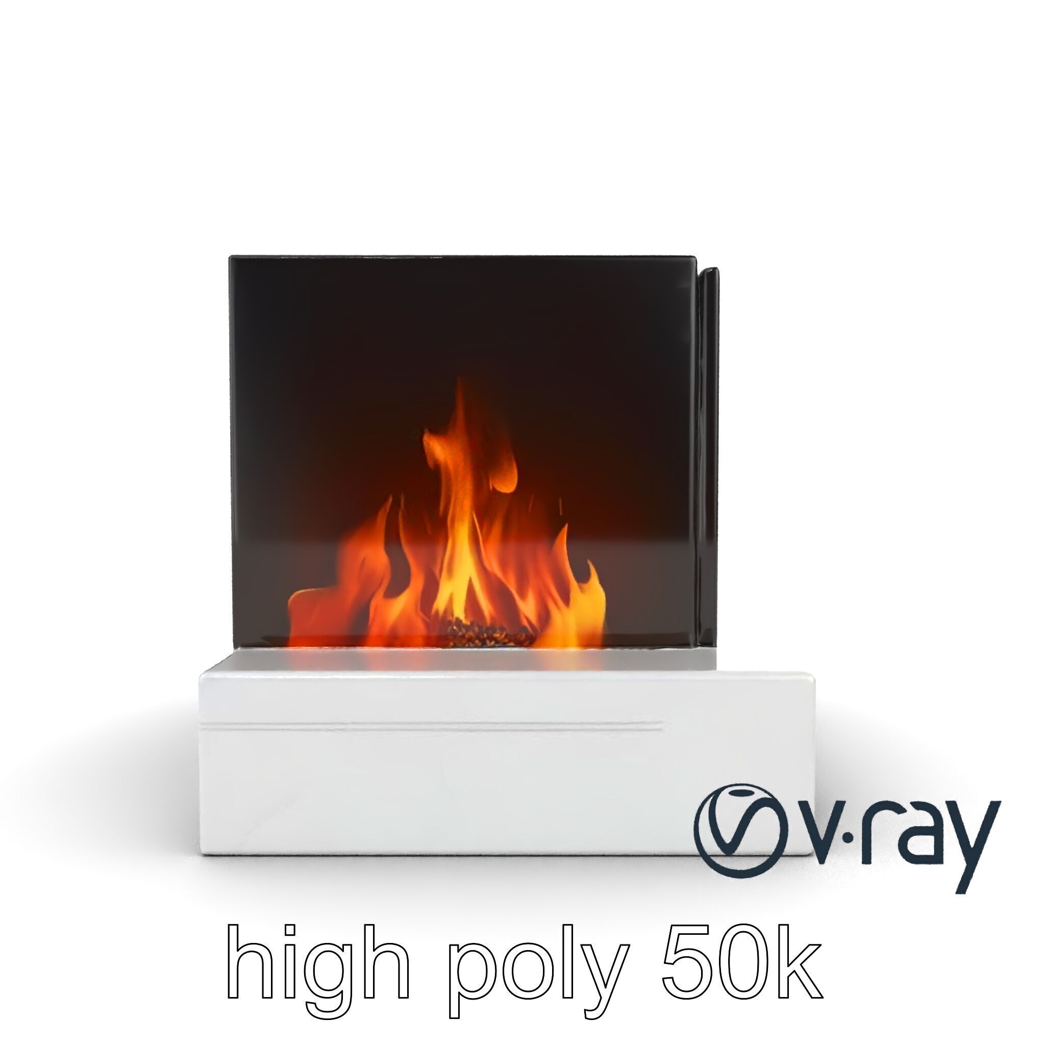 Modern Electric Fireplace with Portal model pack Low-poly 3D model_19