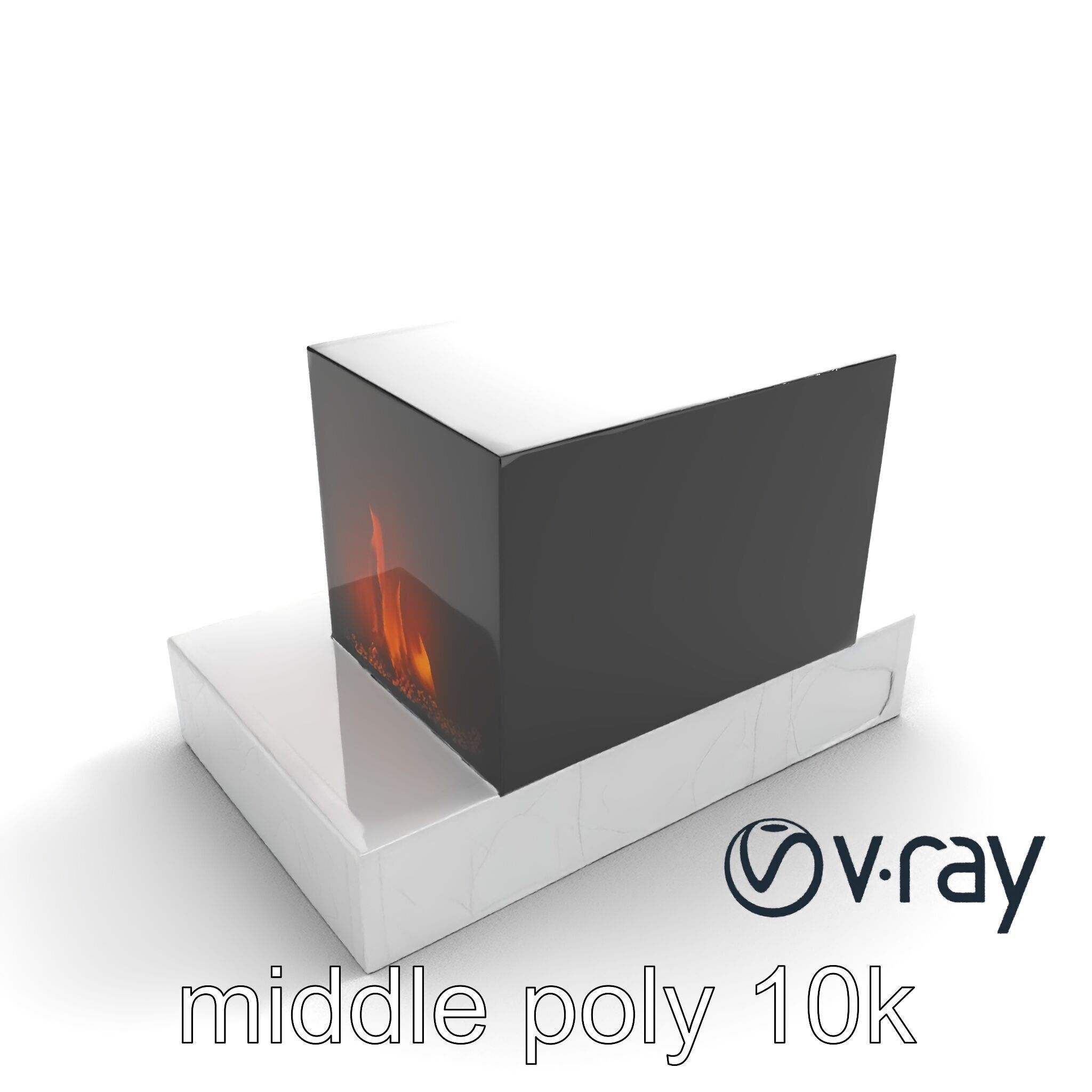 Modern Electric Fireplace with Portal model pack Low-poly 3D model_12