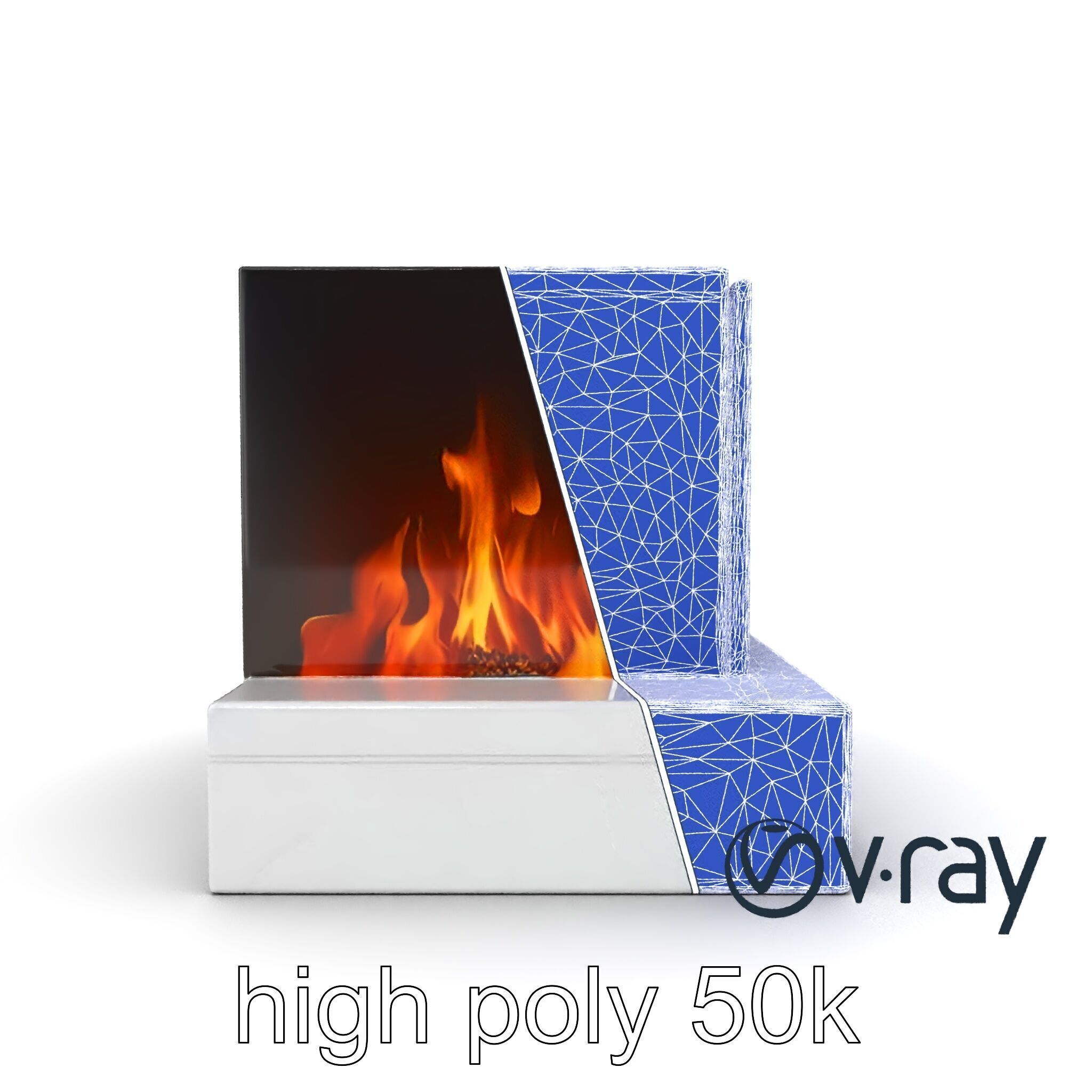 Modern Electric Fireplace with Portal model pack Low-poly 3D model_33