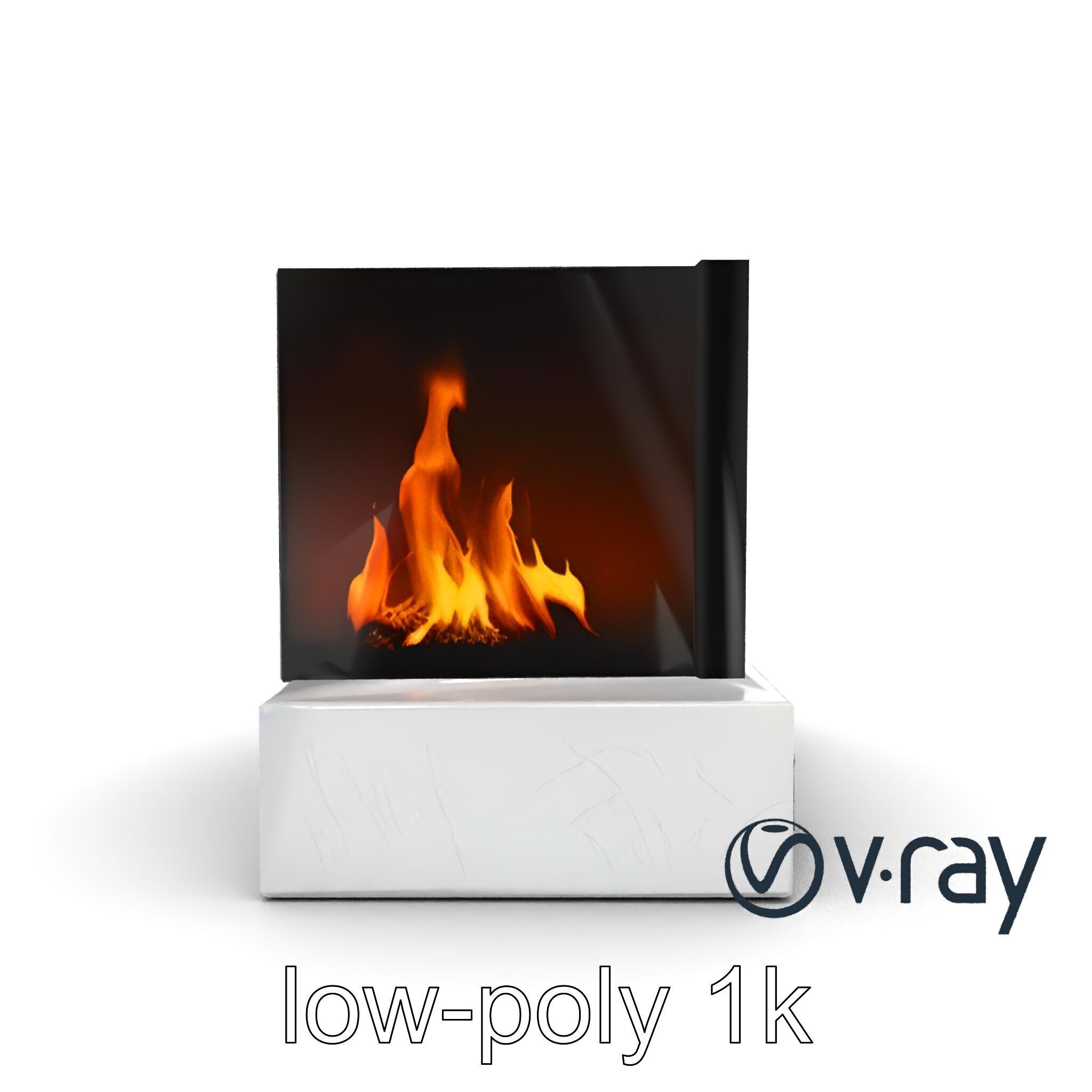Modern Electric Fireplace with Portal model pack Low-poly 3D model_18