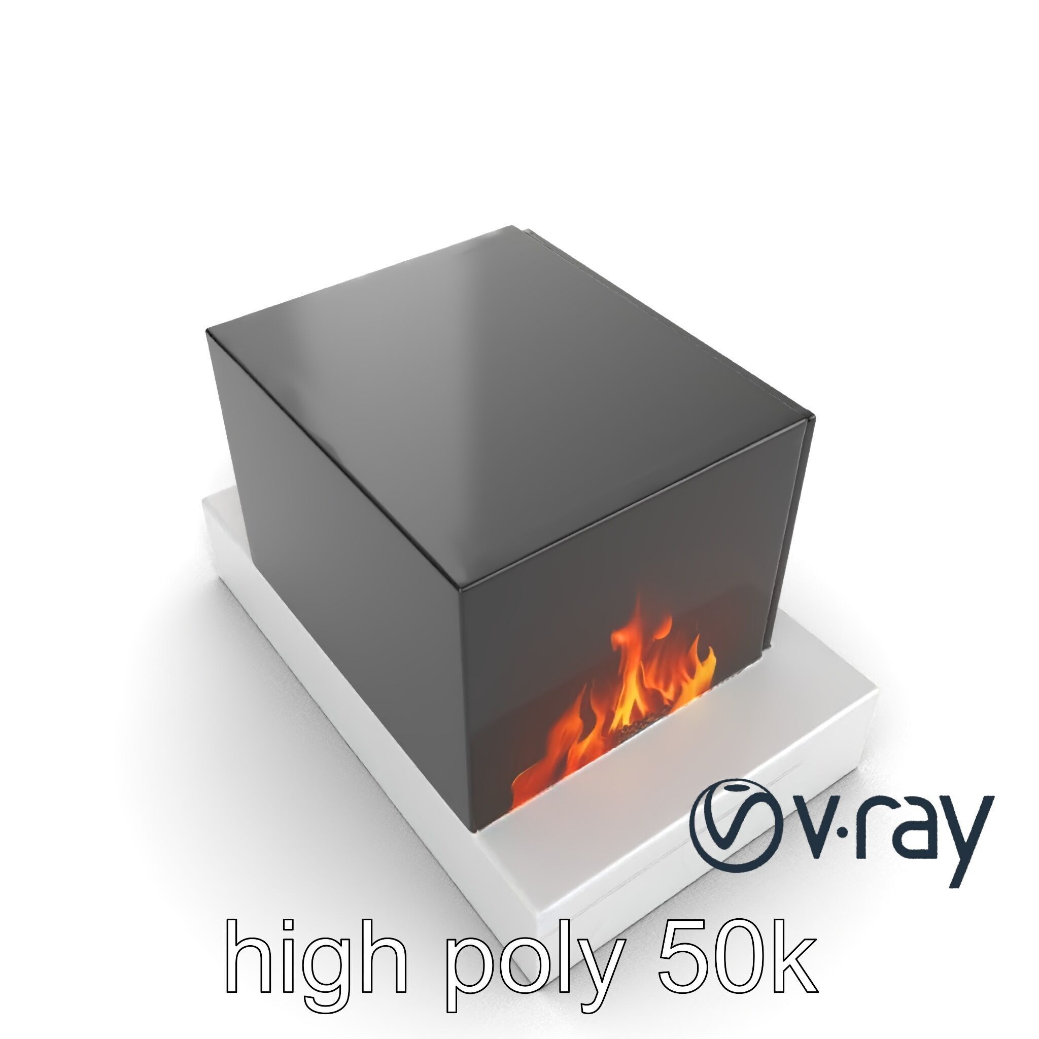 Modern Electric Fireplace with Portal model pack Low-poly 3D model_24