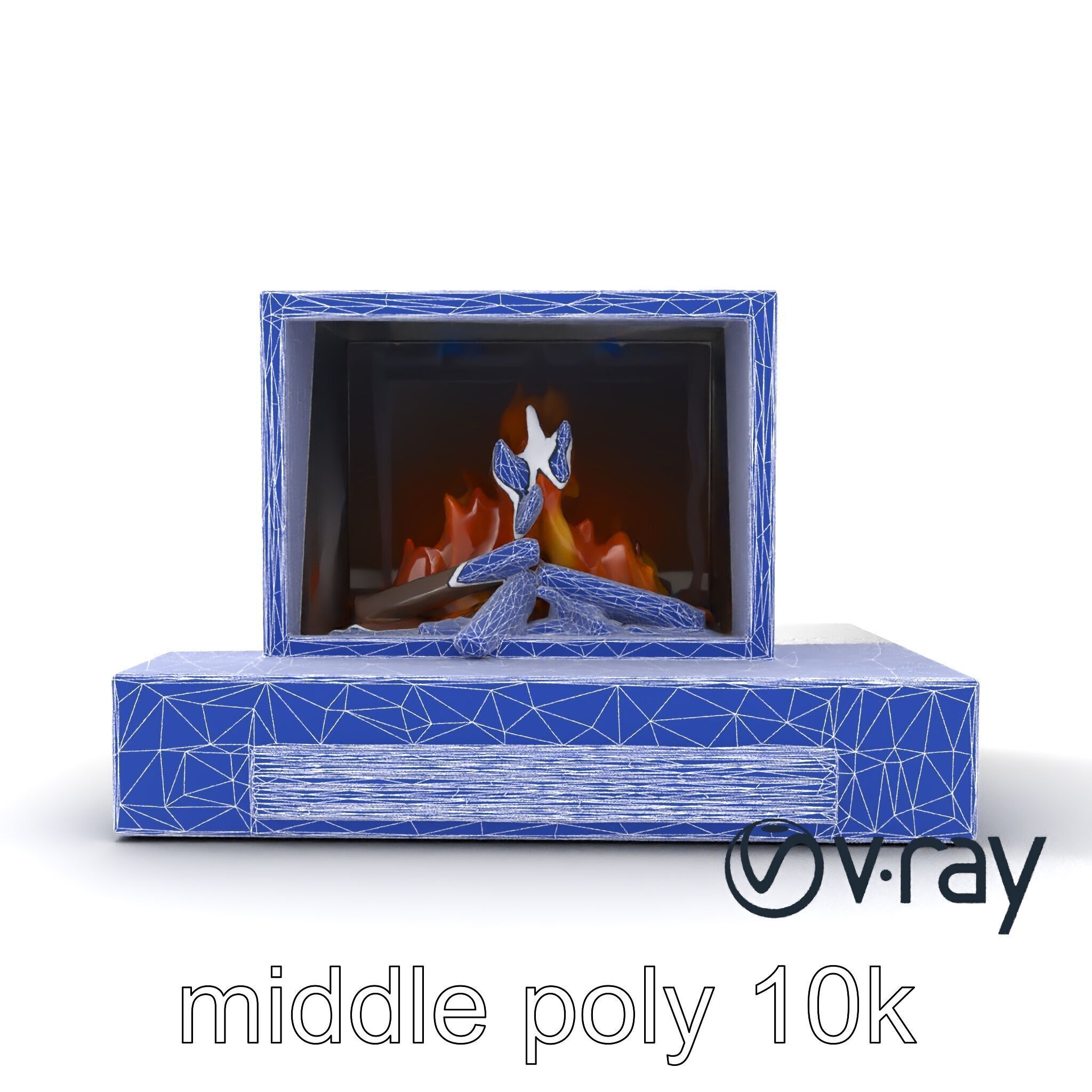 Modern Electric Fireplace with Portal model pack Low-poly 3D model_32