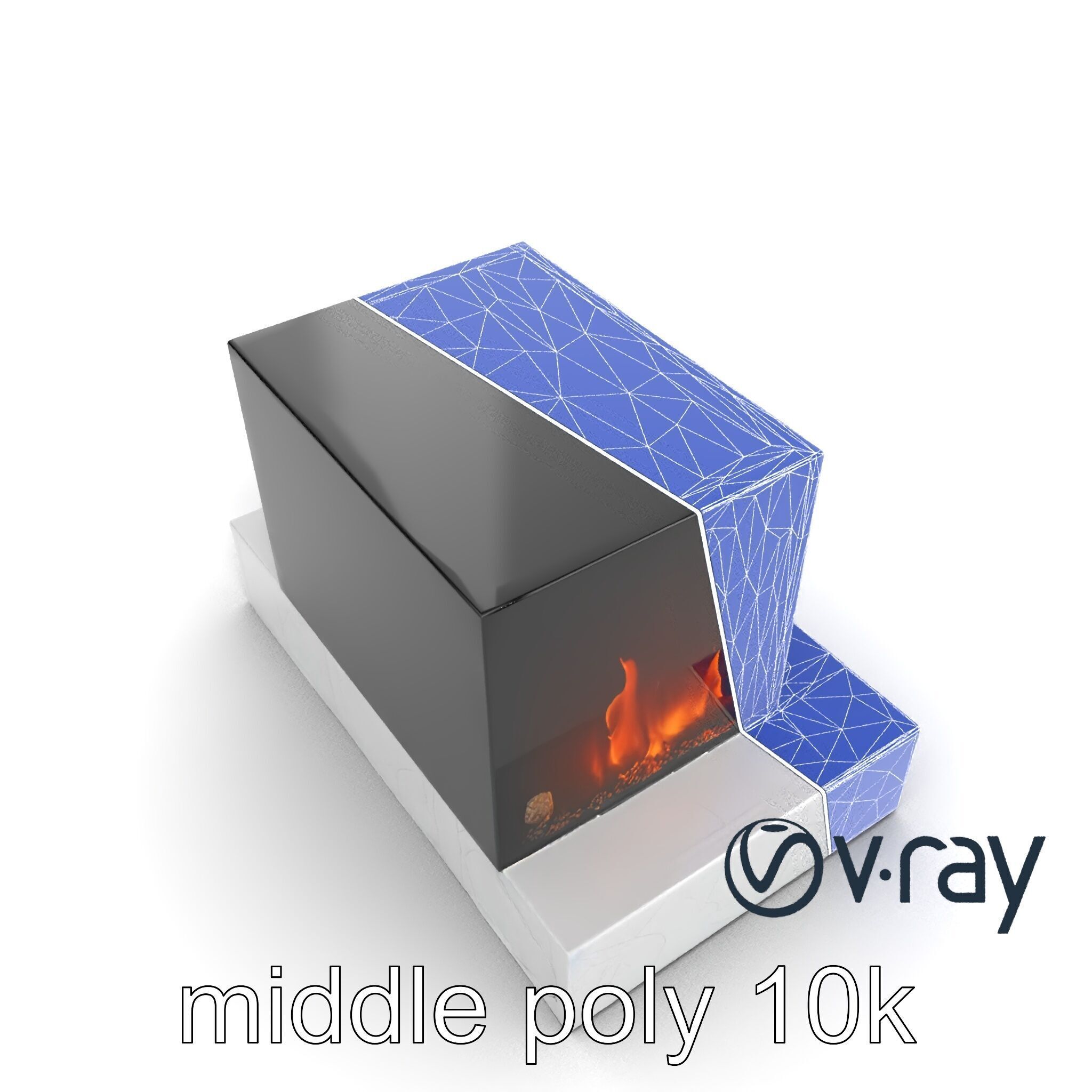 Modern Electric Fireplace with Portal model pack Low-poly 3D model_26