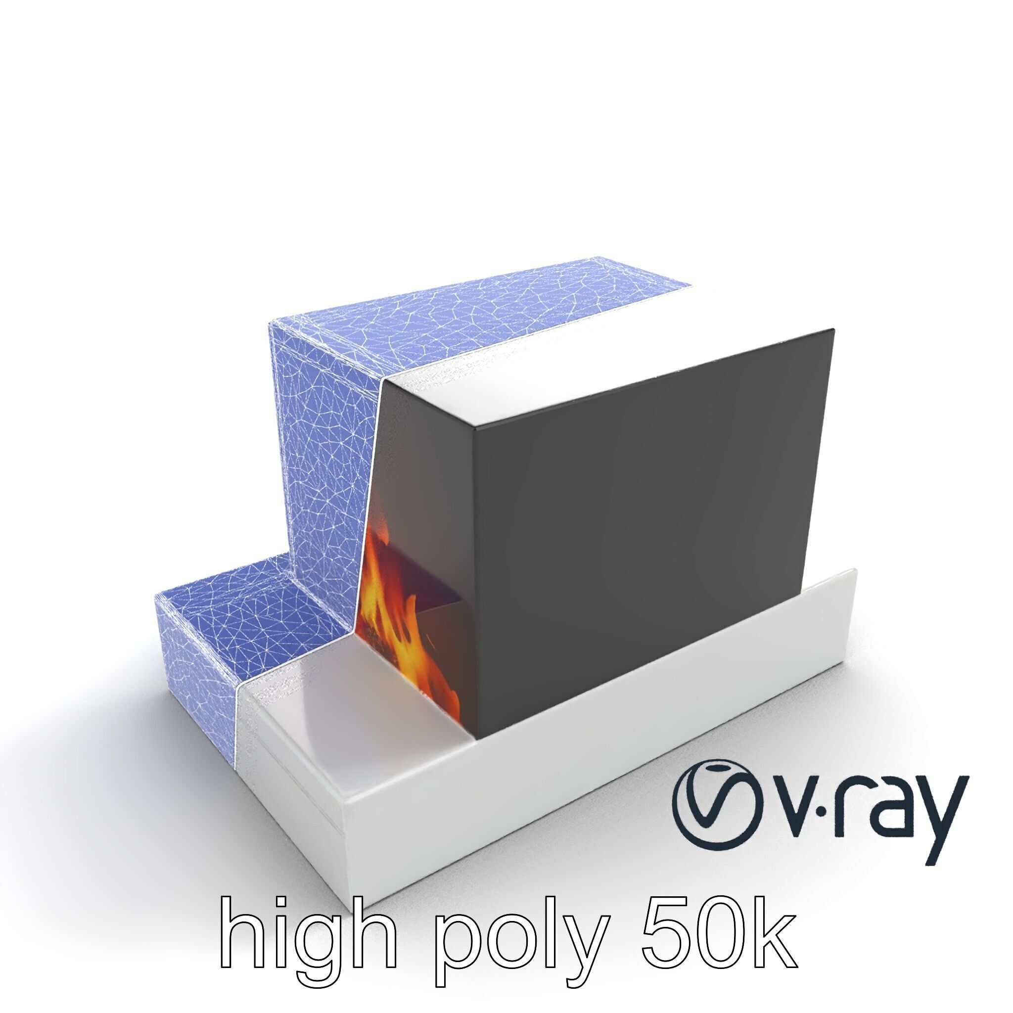 Modern Electric Fireplace with Portal model pack Low-poly 3D model_27