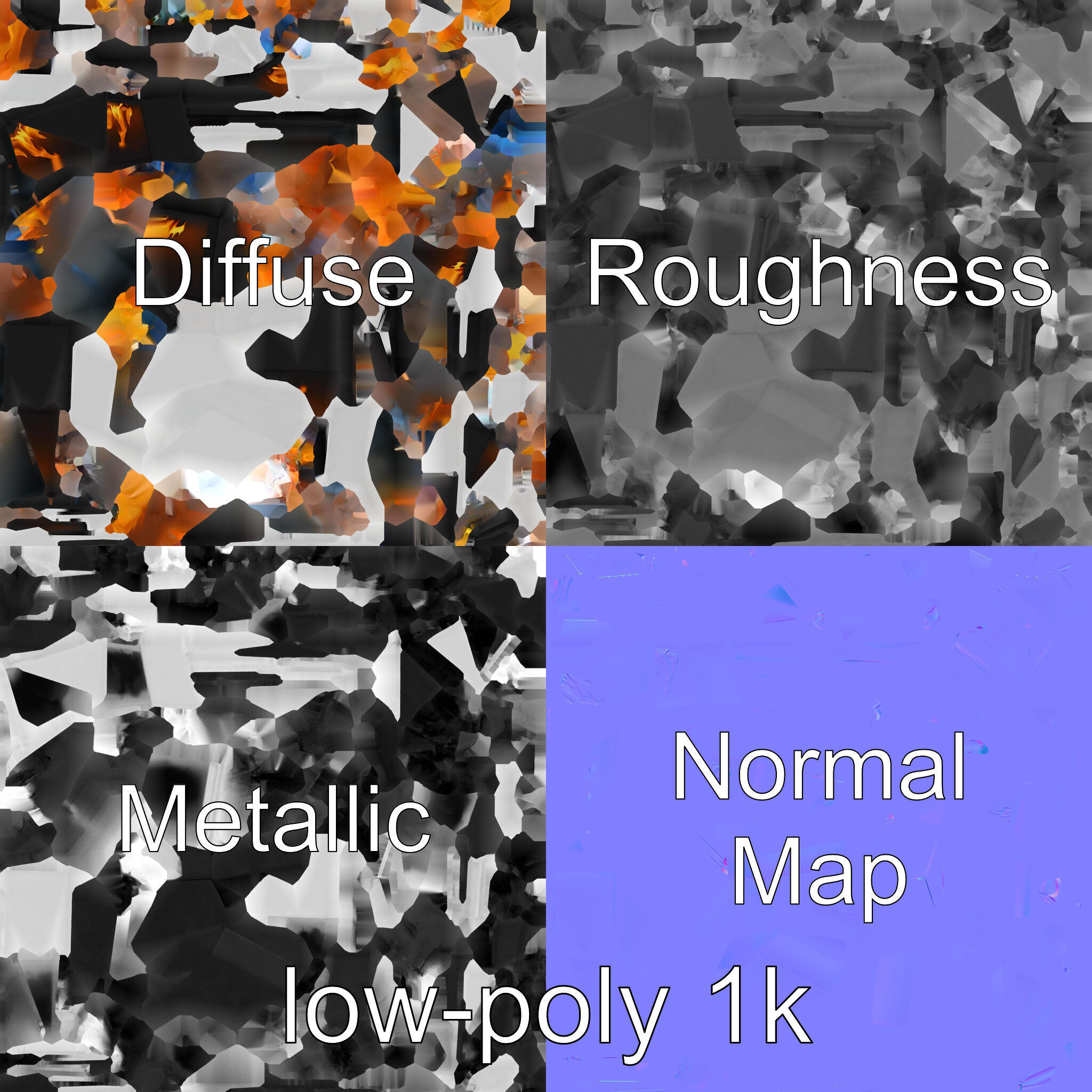 Modern Electric Fireplace with Portal model pack Low-poly 3D model_7