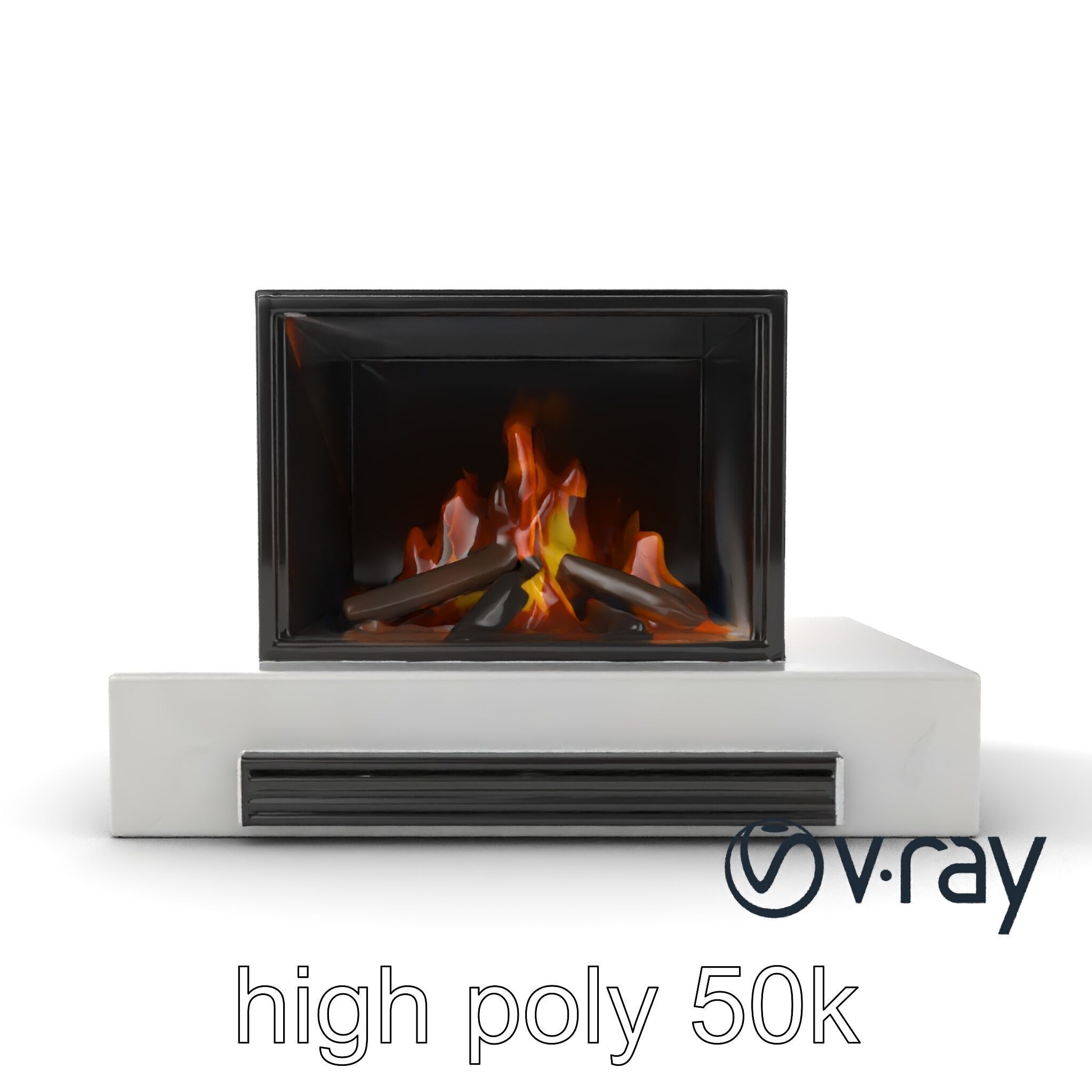 Modern Electric Fireplace with Portal model pack Low-poly 3D model_23