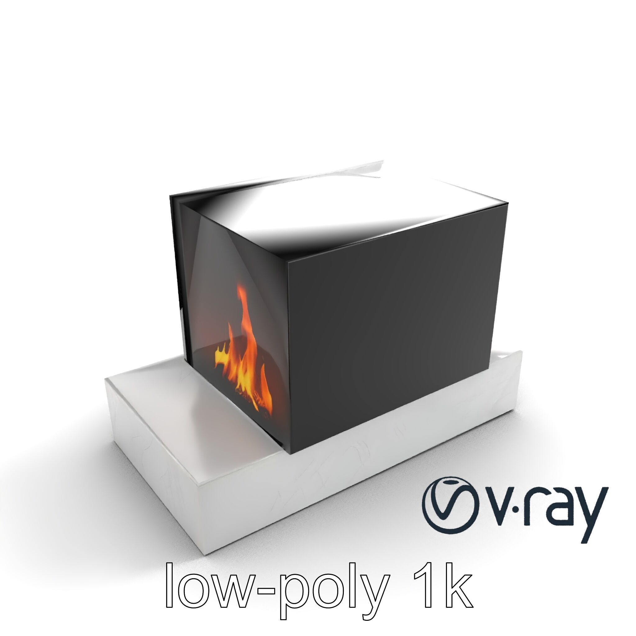 Modern Electric Fireplace with Portal model pack Low-poly 3D model_13