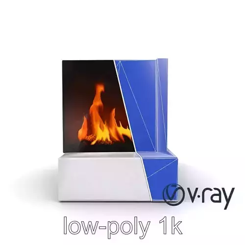 Modern Electric Fireplace with Portal model pack Low-poly 3D model