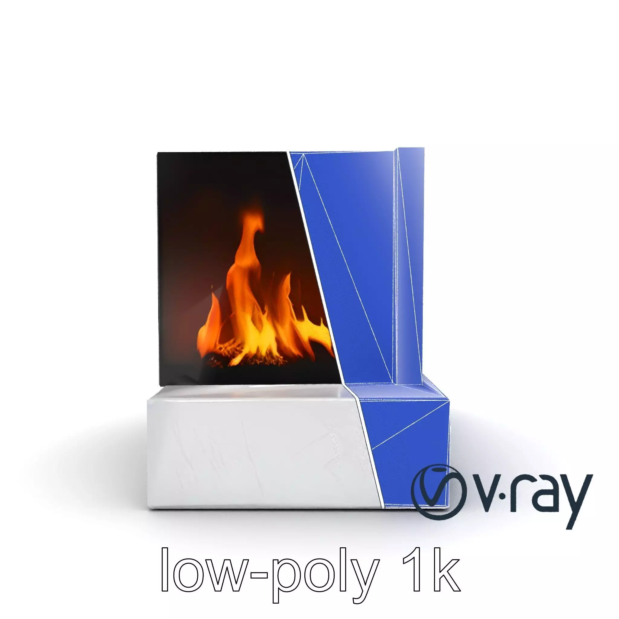 Modern Electric Fireplace with Portal model pack Low-poly 3D model_0