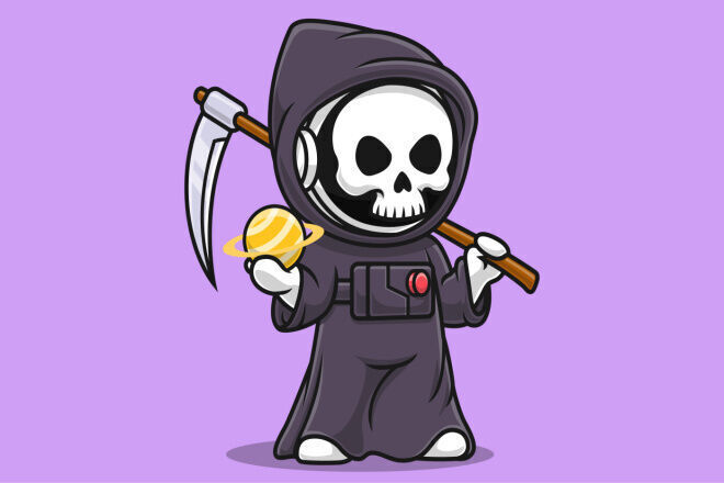GRIM REAPER Low-poly 3D model_1