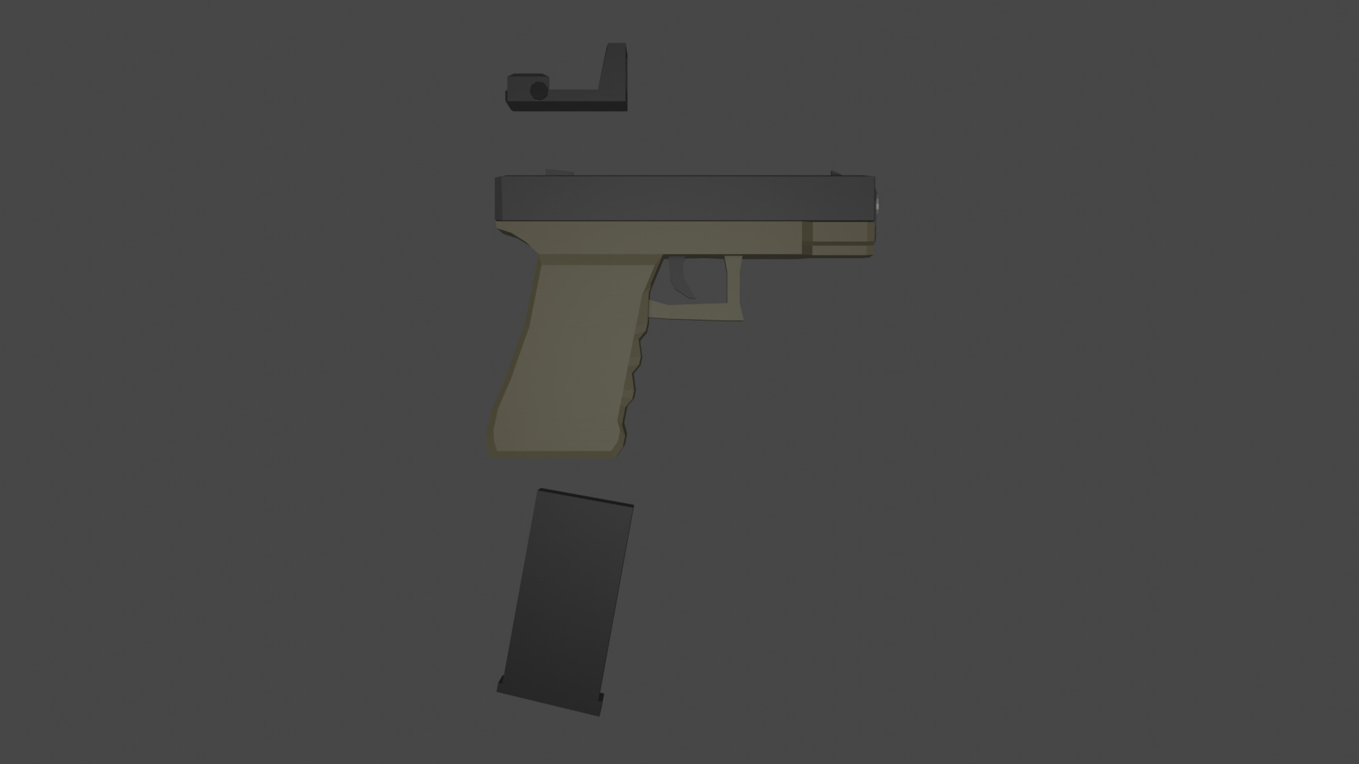 LOW-POLY GLOCKS 18 3D model_2