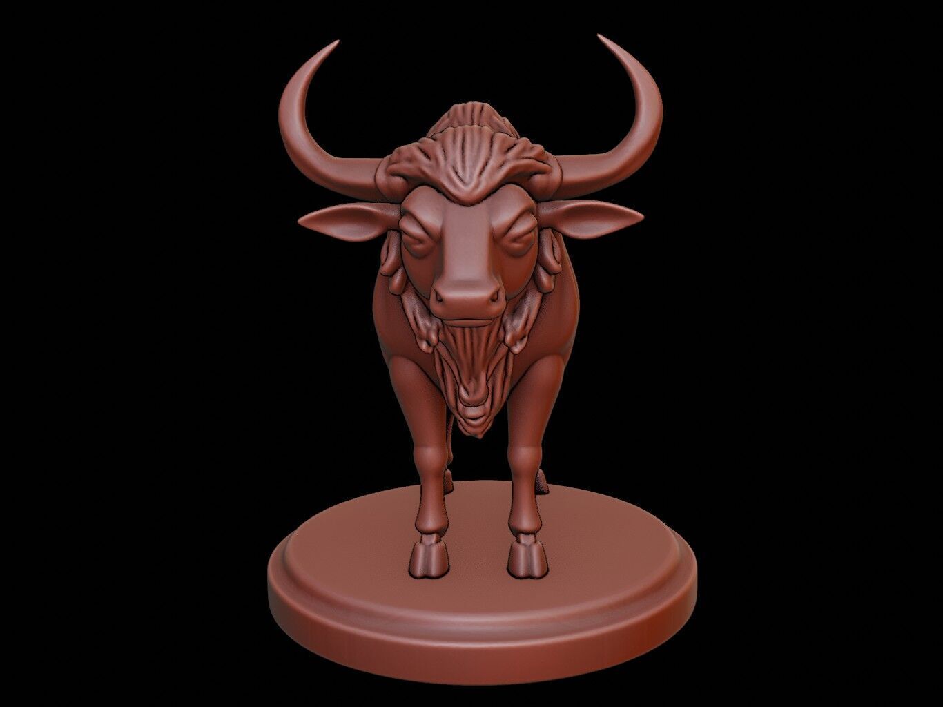 Buffalo Animal Figure Printable 3D print model_2