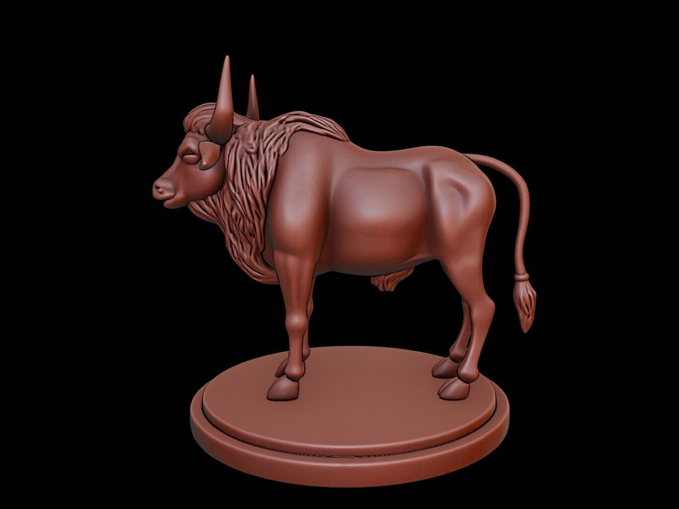 Buffalo Animal Figure Printable 3D print model_2