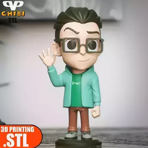 Leonard Chibi Big Bang Theory STL for 3D Printing ChibiSTL 3DXM