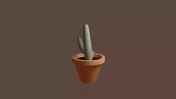 Low Poly Cactus in a flower pot