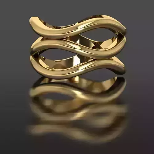 Elegant Wave-Inspired Ring