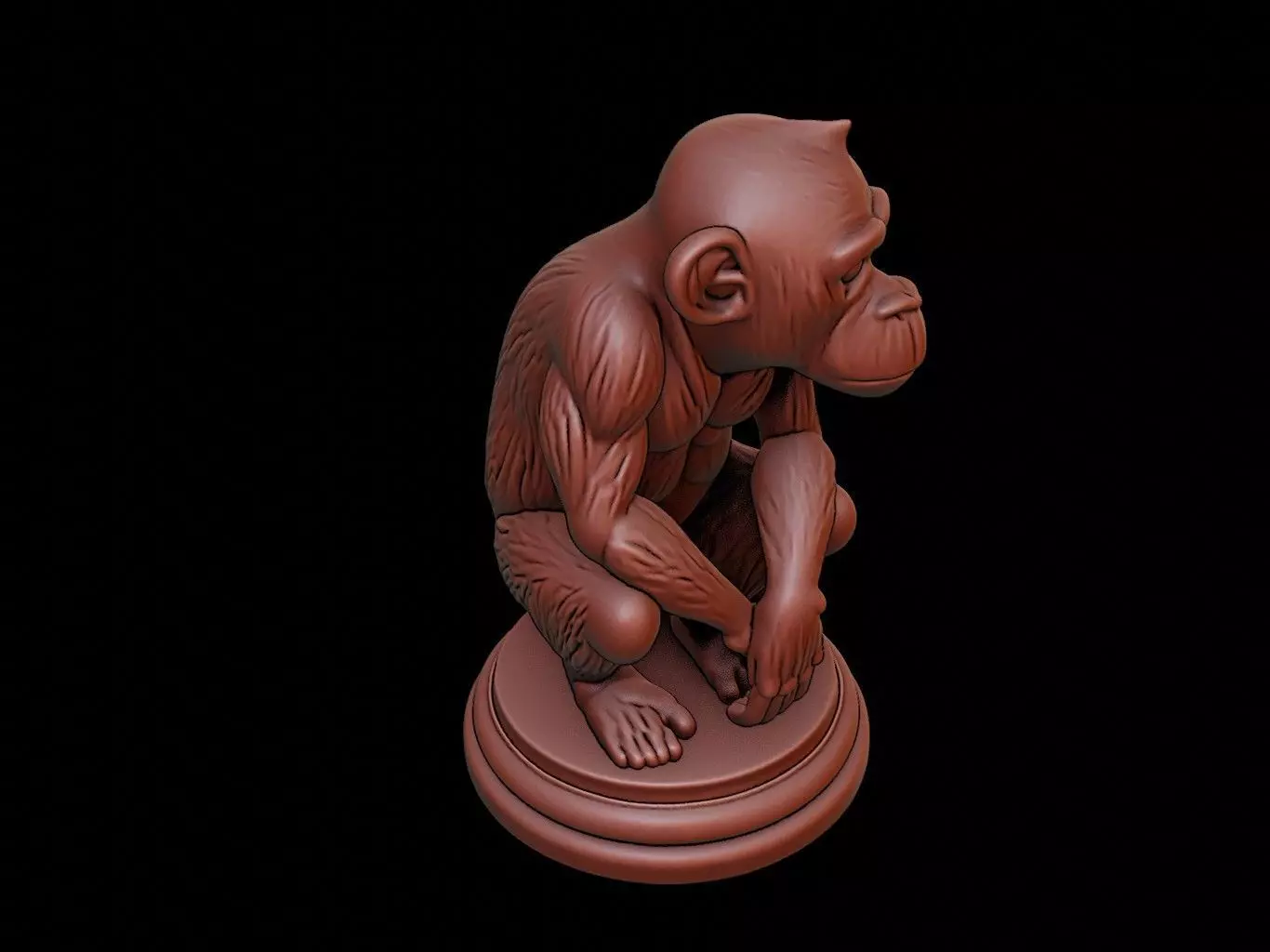 Chimpanzee Animal Figure Printable 3D print model_0