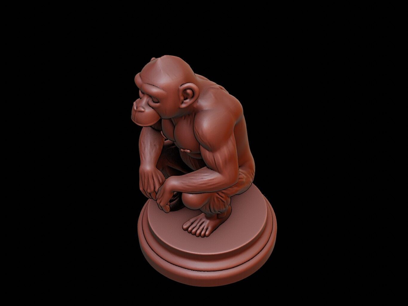 Chimpanzee Animal Figure Printable 3D print model_1