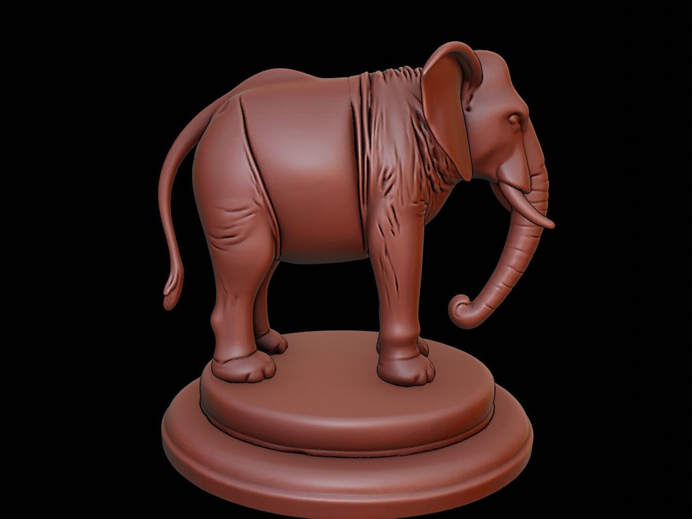 Elephant Animal Figure Printable 3D print model_2