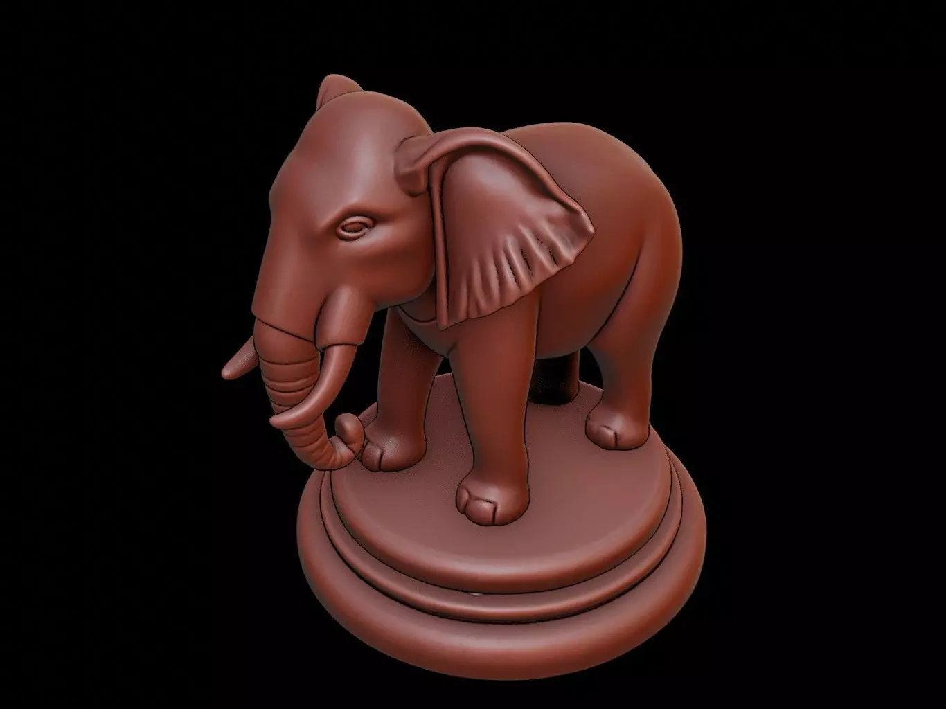Elephant Animal Figure Printable 3D print model_0